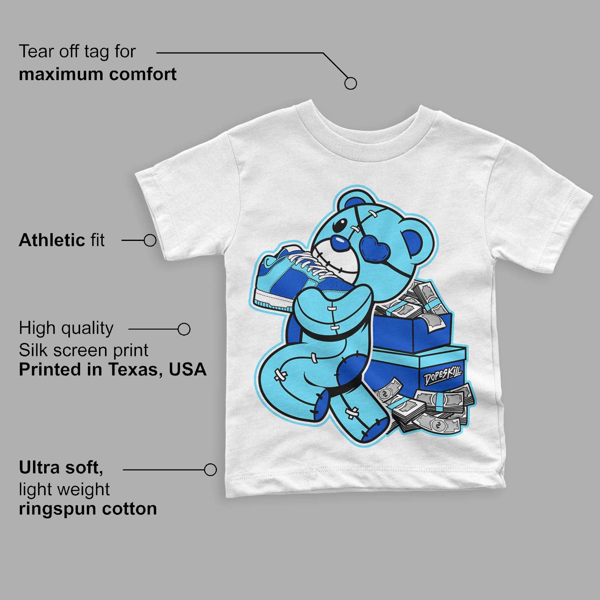 SB Dunk Argon superstreetwear Toddler Kids T-shirt Bear Steals Sneaker Graphic