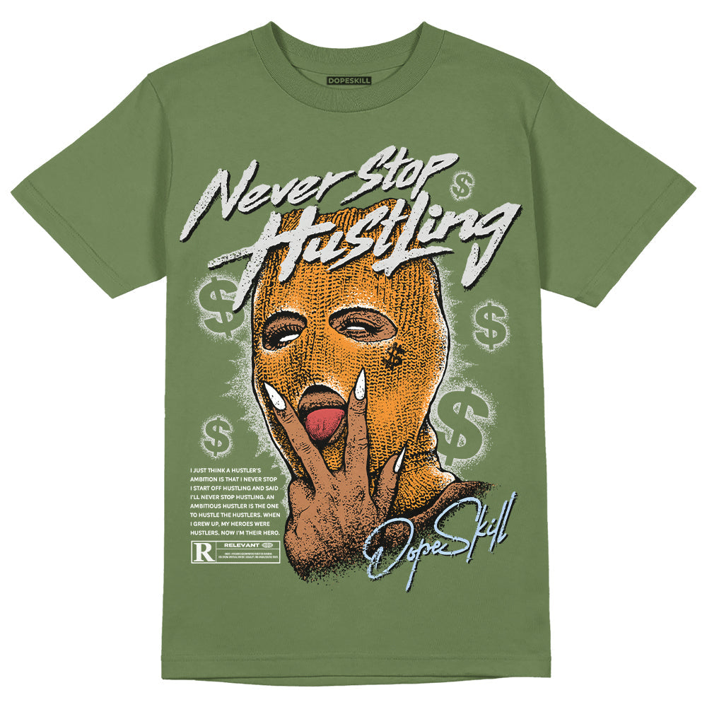 Olive 5s superstreetwear Olive T-shirt Never Stop Hustling Graphic