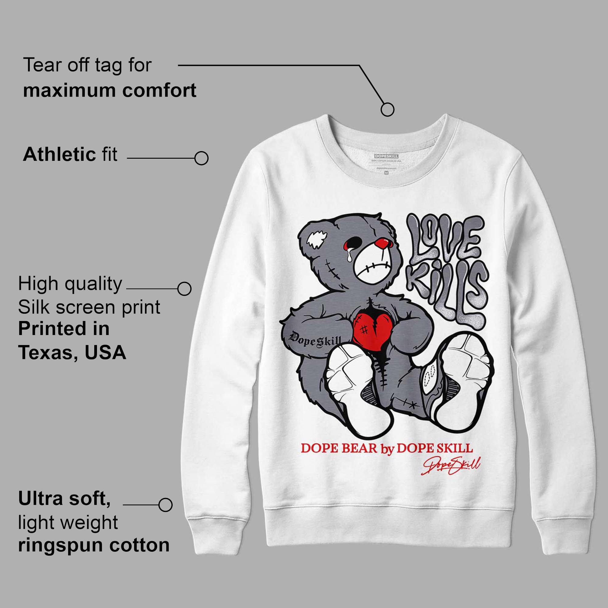 Fire Red 9s superstreetwear Sweatshirt Love Kills Graphic