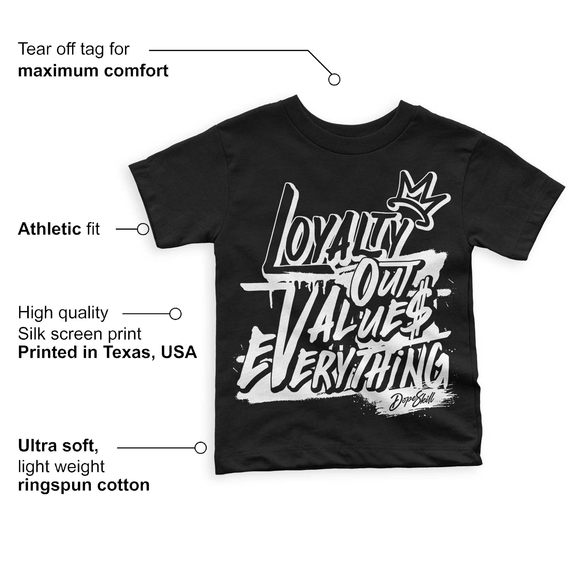 Panda White Black Dunk Low superstreetwear Toddler Kids T-shirt LOVE Graphic