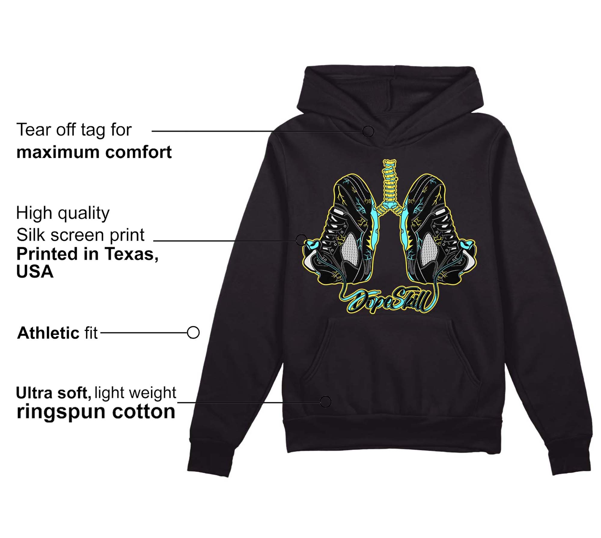 Aqua 5s superstreetwear Hoodie Sweatshirt Breathe Graphic