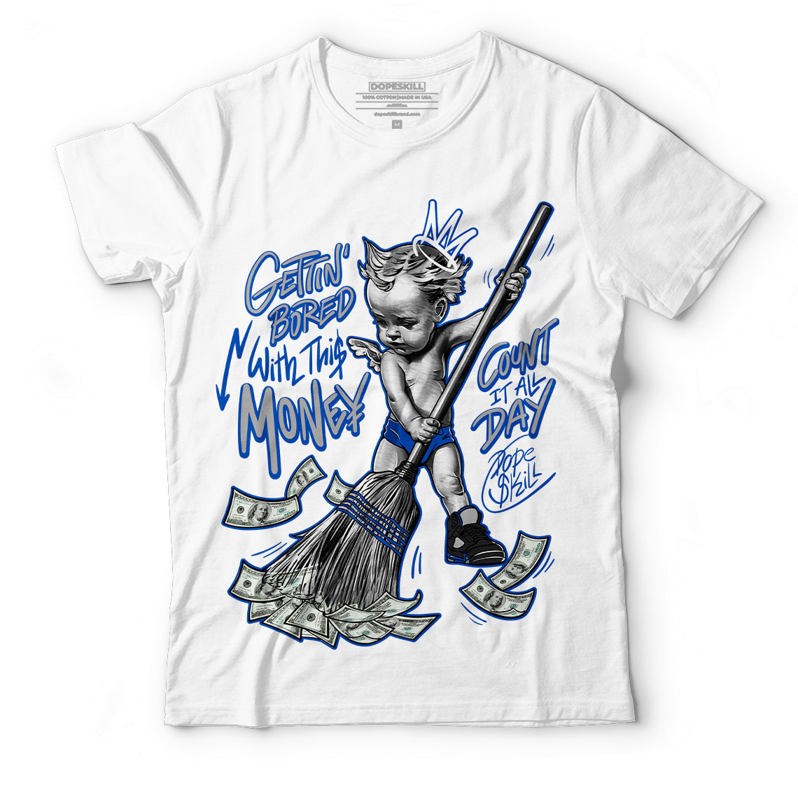 AJ 5 Racer Blue superstreetwear T-Shirt Gettin Bored With This Money Graphic