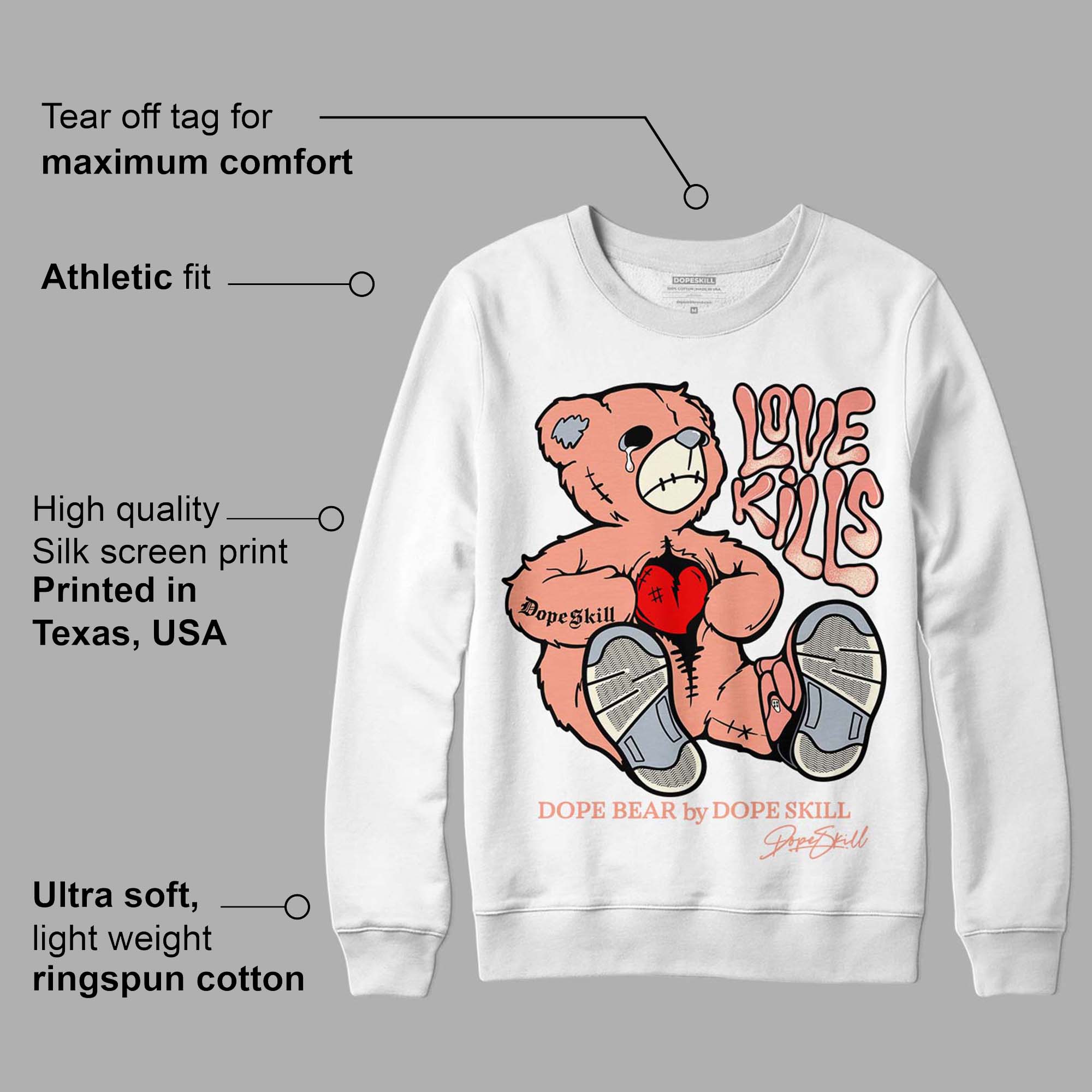 Crimson Bliss 5s superstreetwear Sweatshirt Love Kills Graphic
