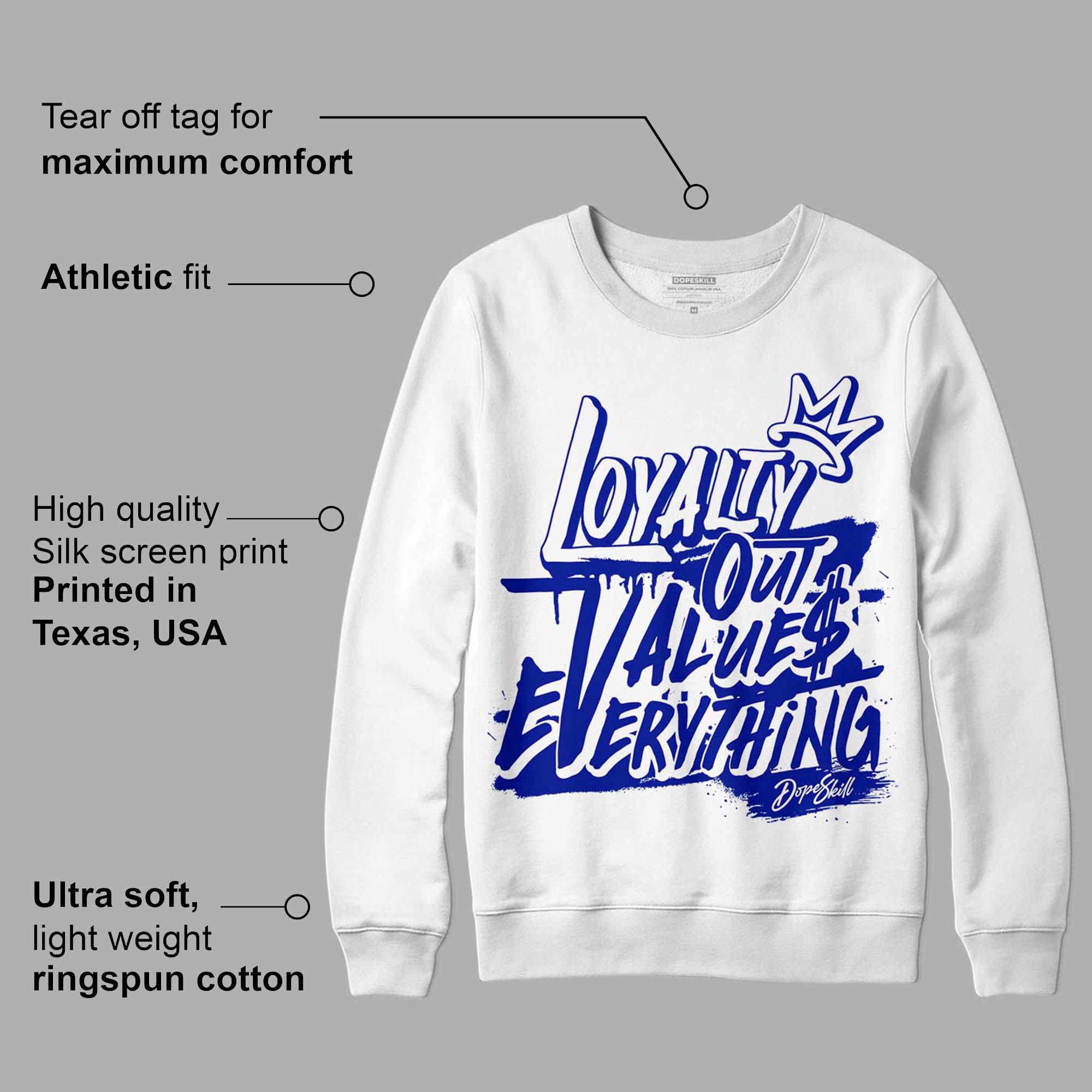 Racer Blue White Dunk Low superstreetwear Sweatshirt LOVE Graphic