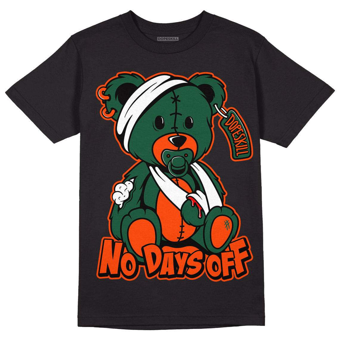Dunk Low Team Dark Green Orange superstreetwear T-Shirt Hurt Bear Graphic