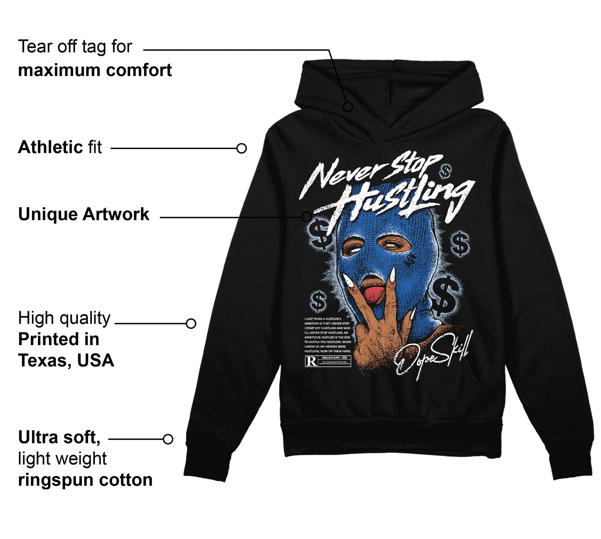 Space Jam 11s superstreetwear Hoodie Sweatshirt Never Stop Hustling Graphic