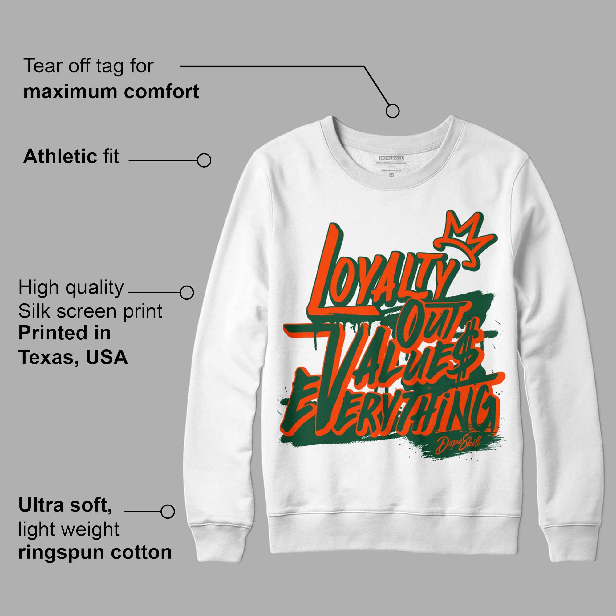 Dunk Low Team Dark Green Orange superstreetwear Sweatshirt LOVE Graphic