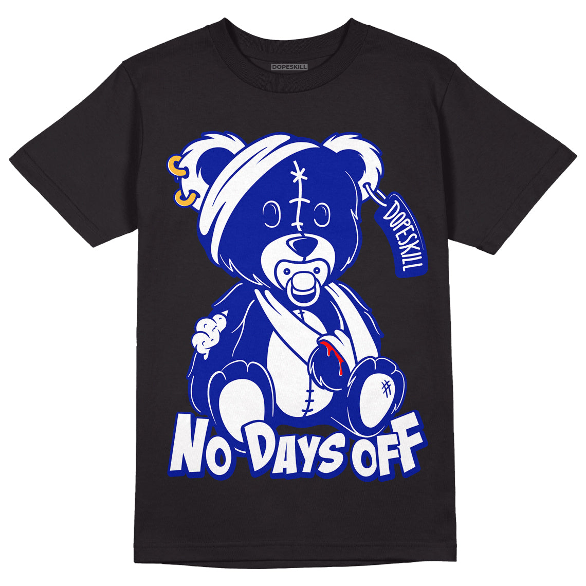 Racer Blue White Dunk Low superstreetwear T-Shirt Hurt Bear Graphic