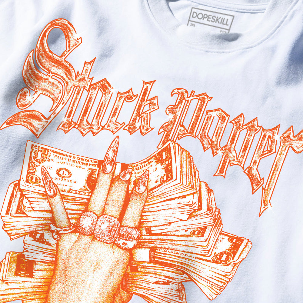 Stack Paper Orange Black White Graphic superstreetwear Premium T-Shirt