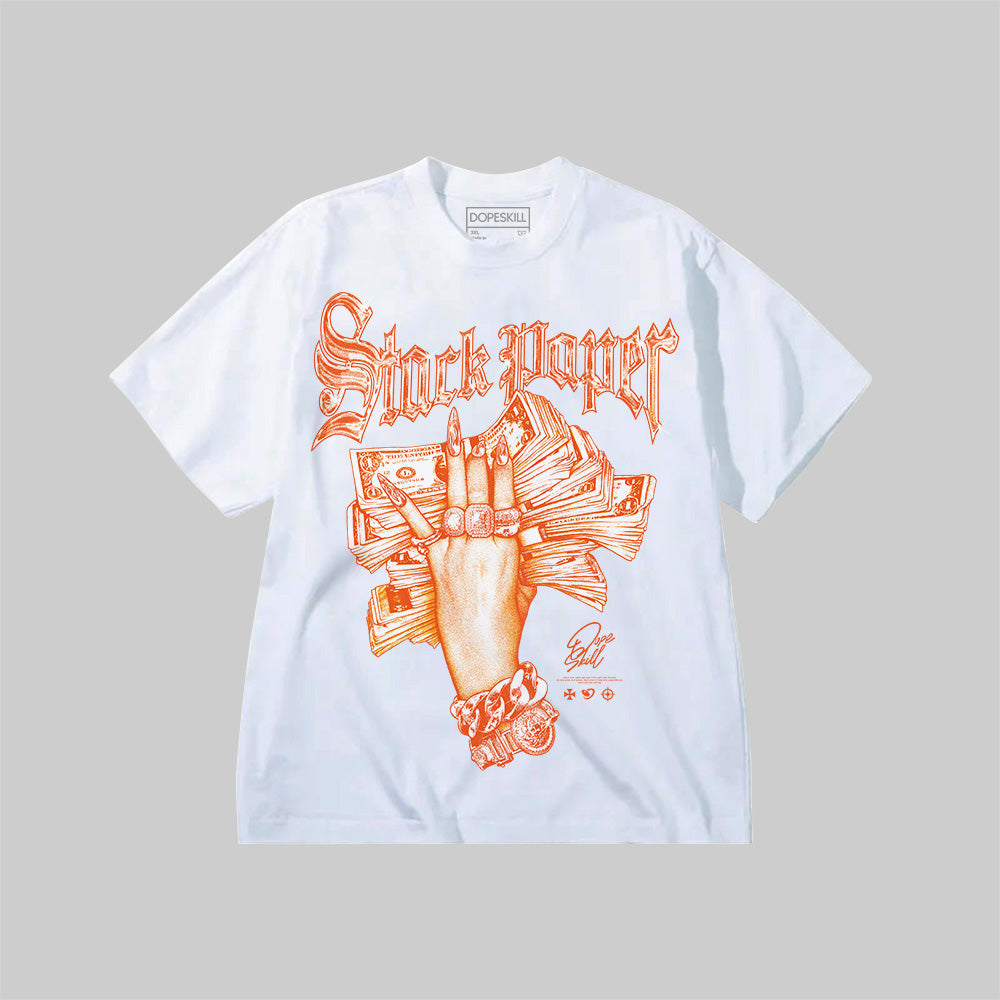 Stack Paper Orange Black White Graphic superstreetwear Premium T-Shirt
