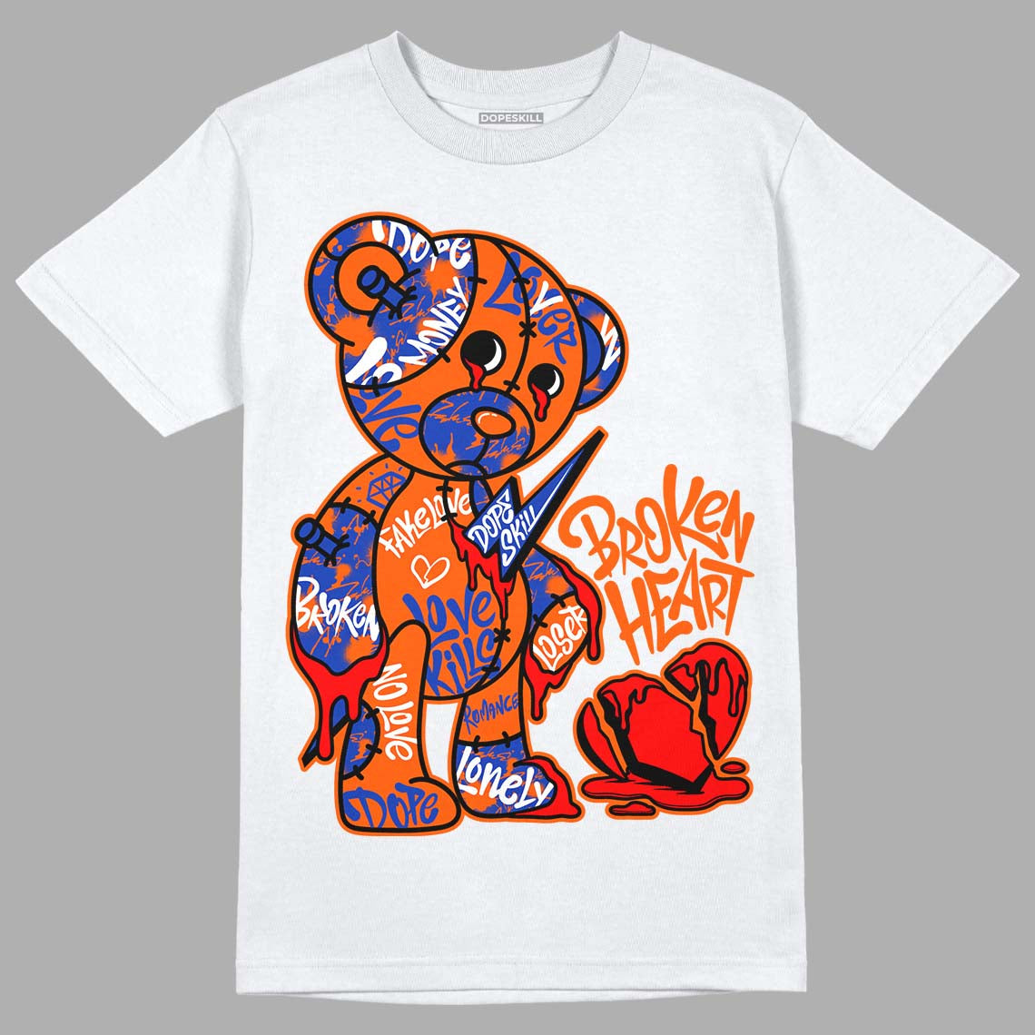 Dunk Low Futura Orange Blaze superstreetwear T-Shirt Broken Heart Graphic