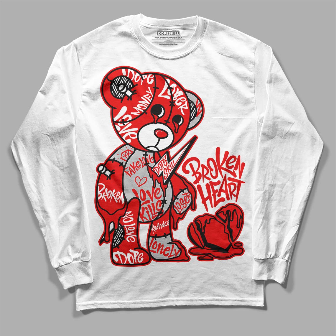 Cherry 12s superstreetwear Long Sleeve T-Shirt Broken Heart Graphic