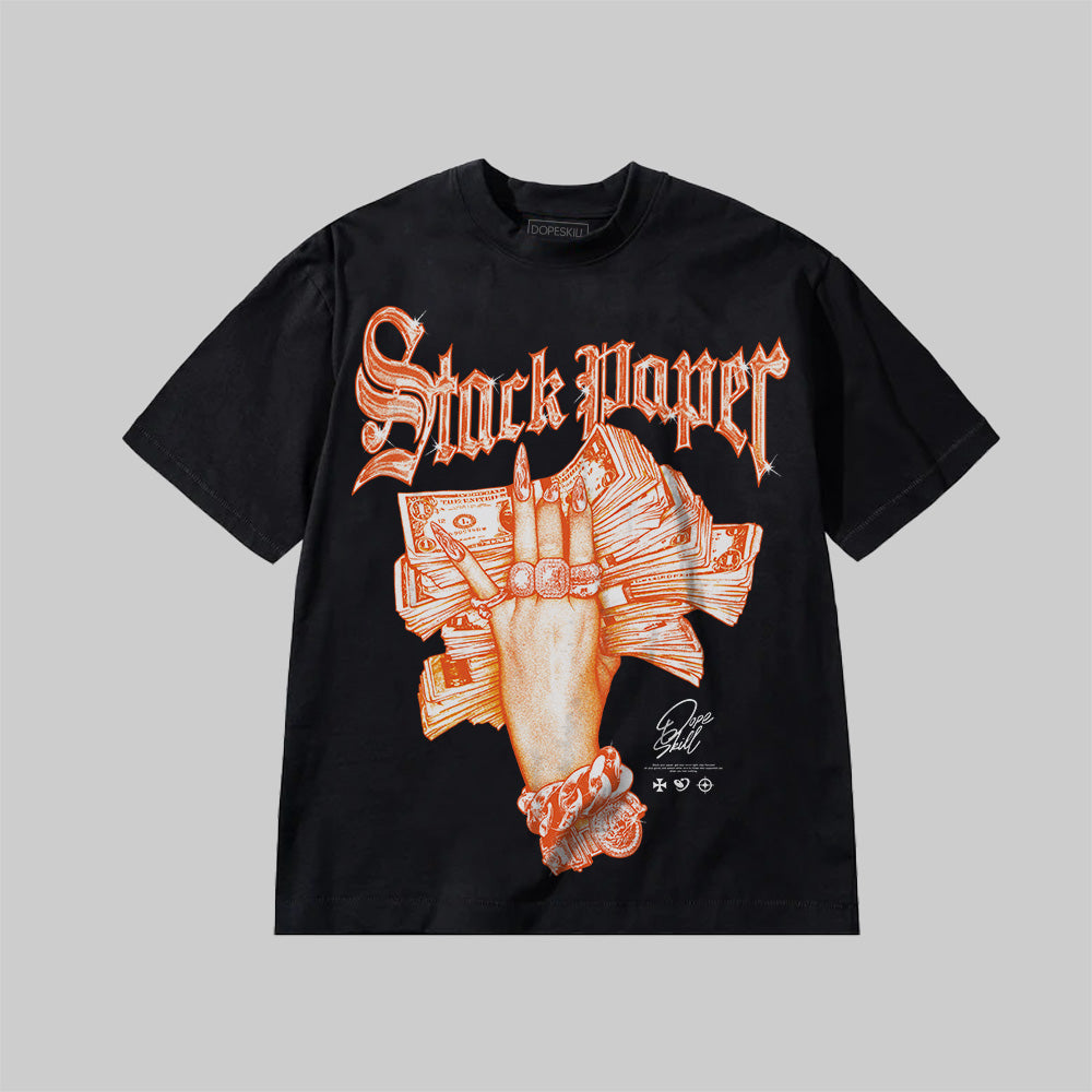 Stack Paper Orange Black White Graphic superstreetwear Premium T-Shirt