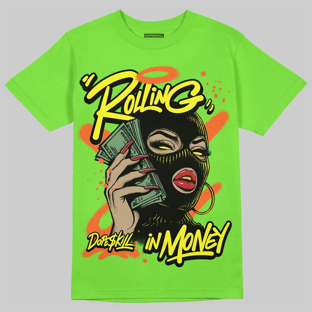 Neon Green Collection superstreetwear T-Shirt Rolling in Money Graphic