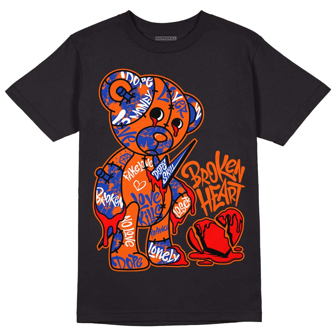 Dunk Low Futura Orange Blaze superstreetwear T-Shirt Broken Heart Graphic