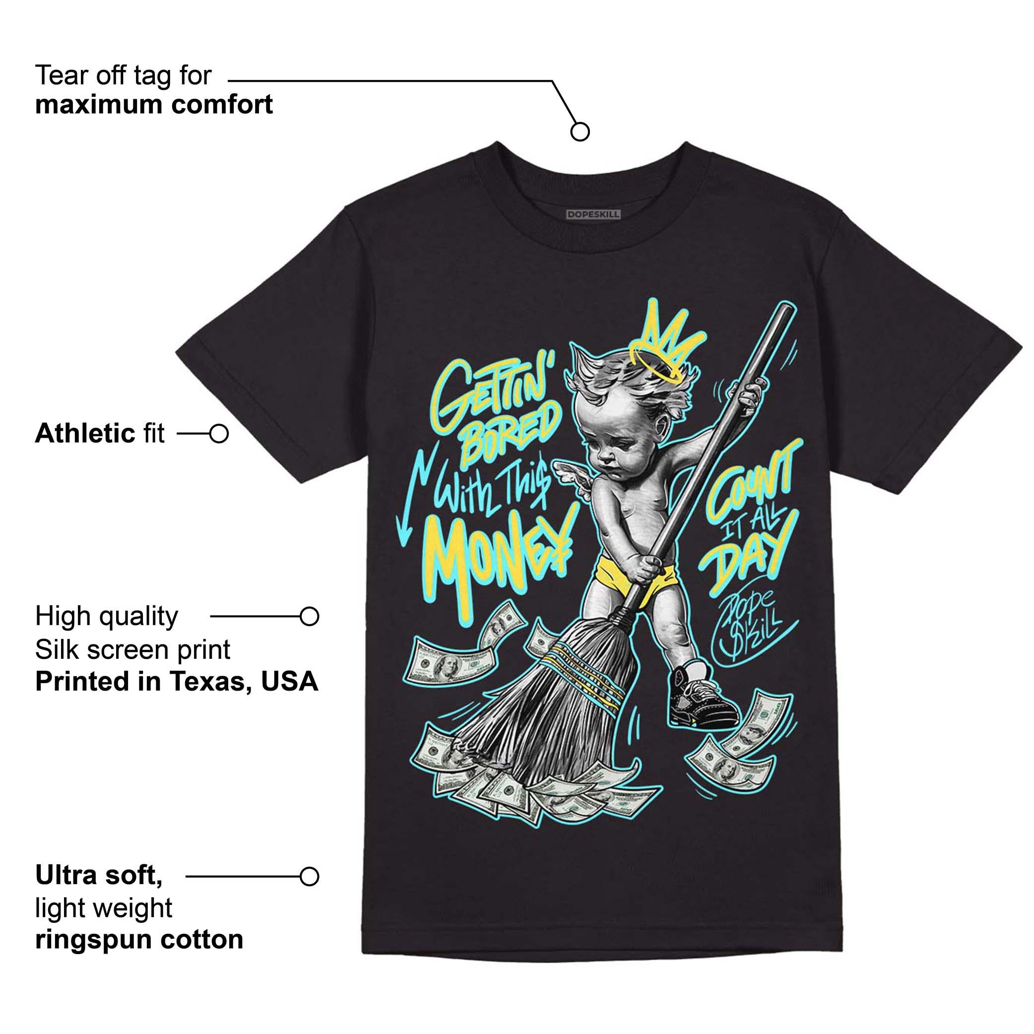 Aqua 5s superstreetwear T-Shirt Gettin Bored With This Money Graphic