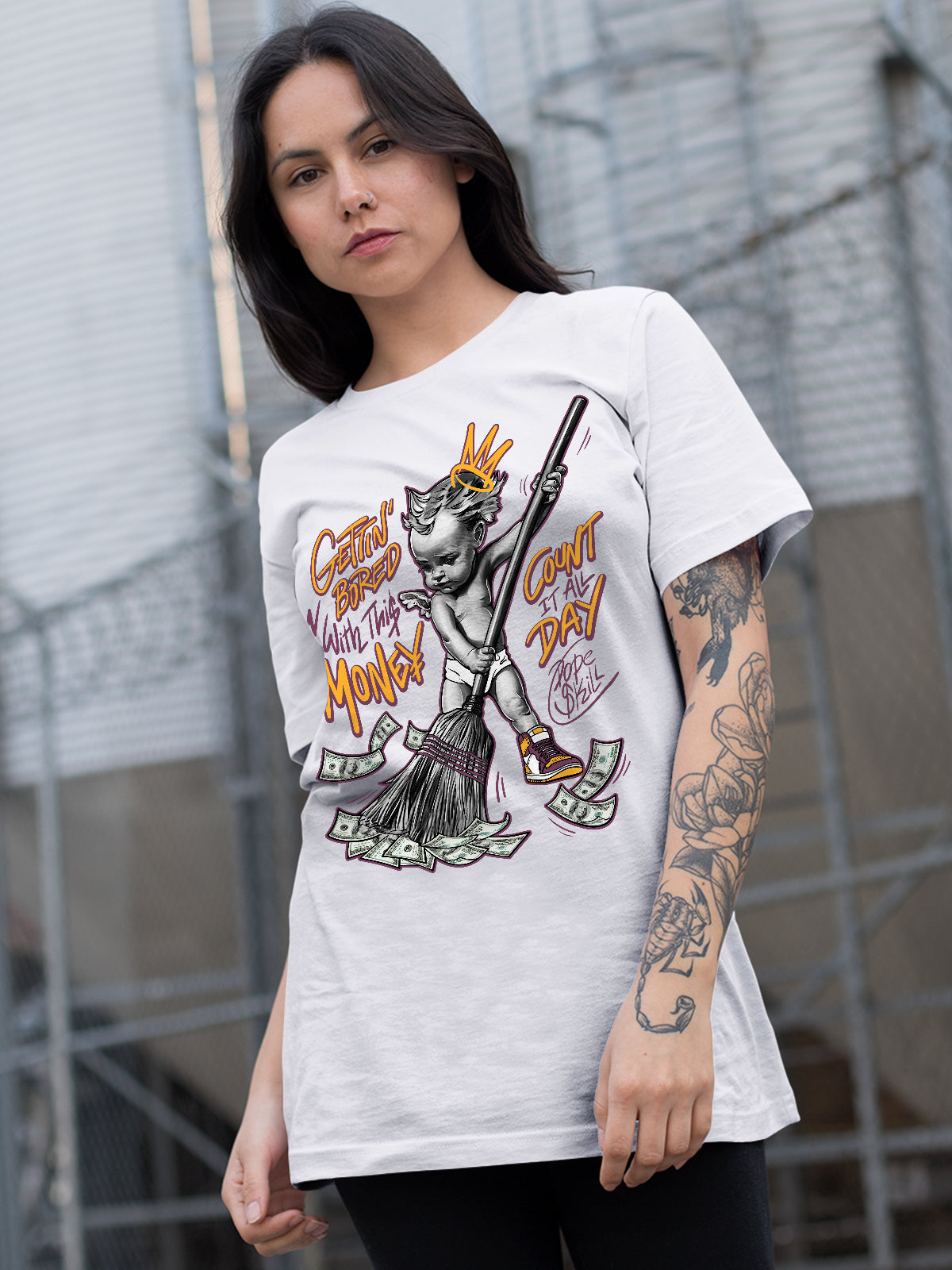 AJ 1 Retro High OG Brotherhood superstreetwear T-Shirt Gettin Bored With This Money Graphic