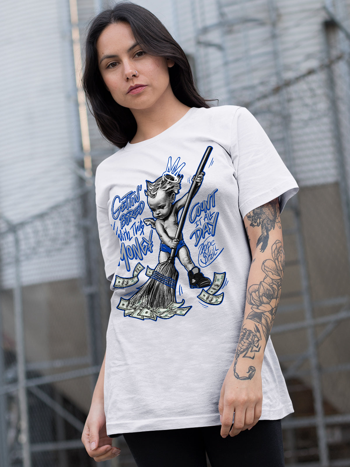 AJ 5 Racer Blue superstreetwear T-Shirt Gettin Bored With This Money Graphic