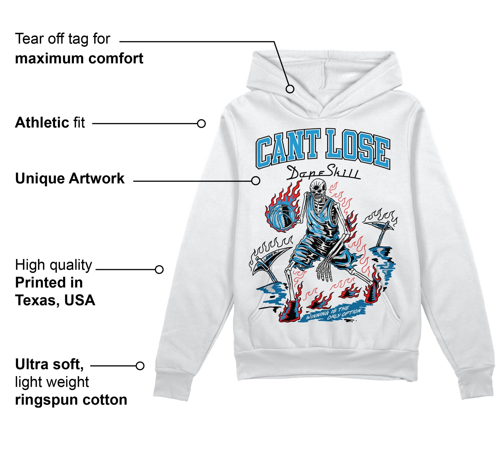 Military Blue 4s superstreetwear Hoodie Sweatshirt Cant Lose Graphic