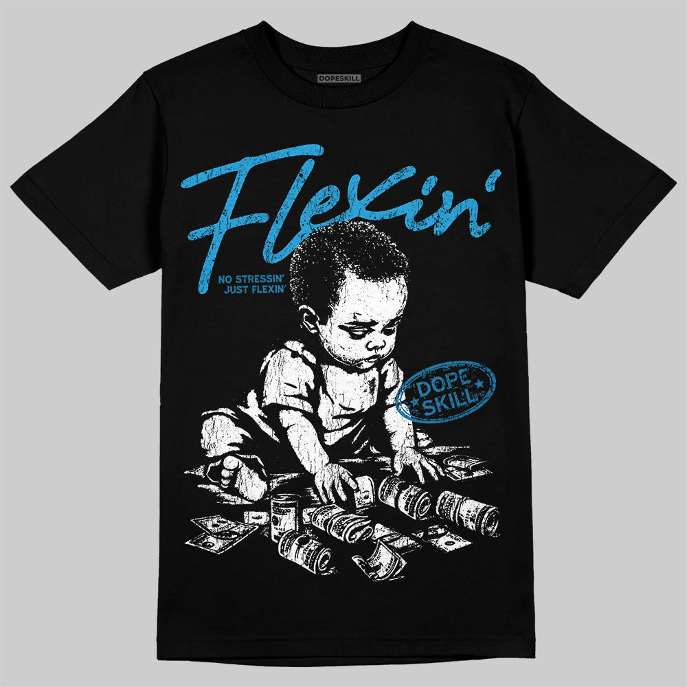 Military Blue 4s superstreetwear T-Shirt Flexin' Graphic