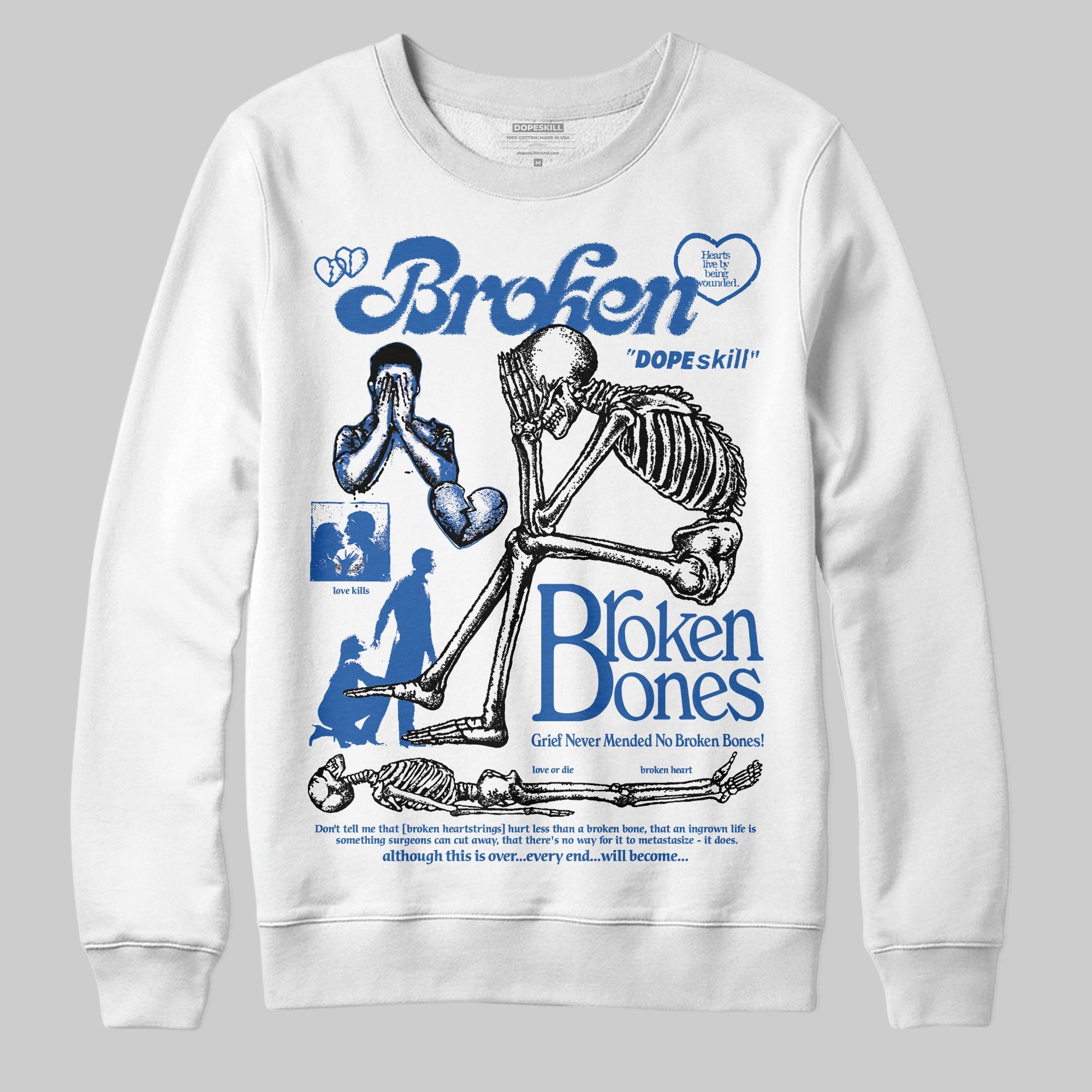 Blueberry 12s superstreetwear Sweatshirt Broken Bones Graphic