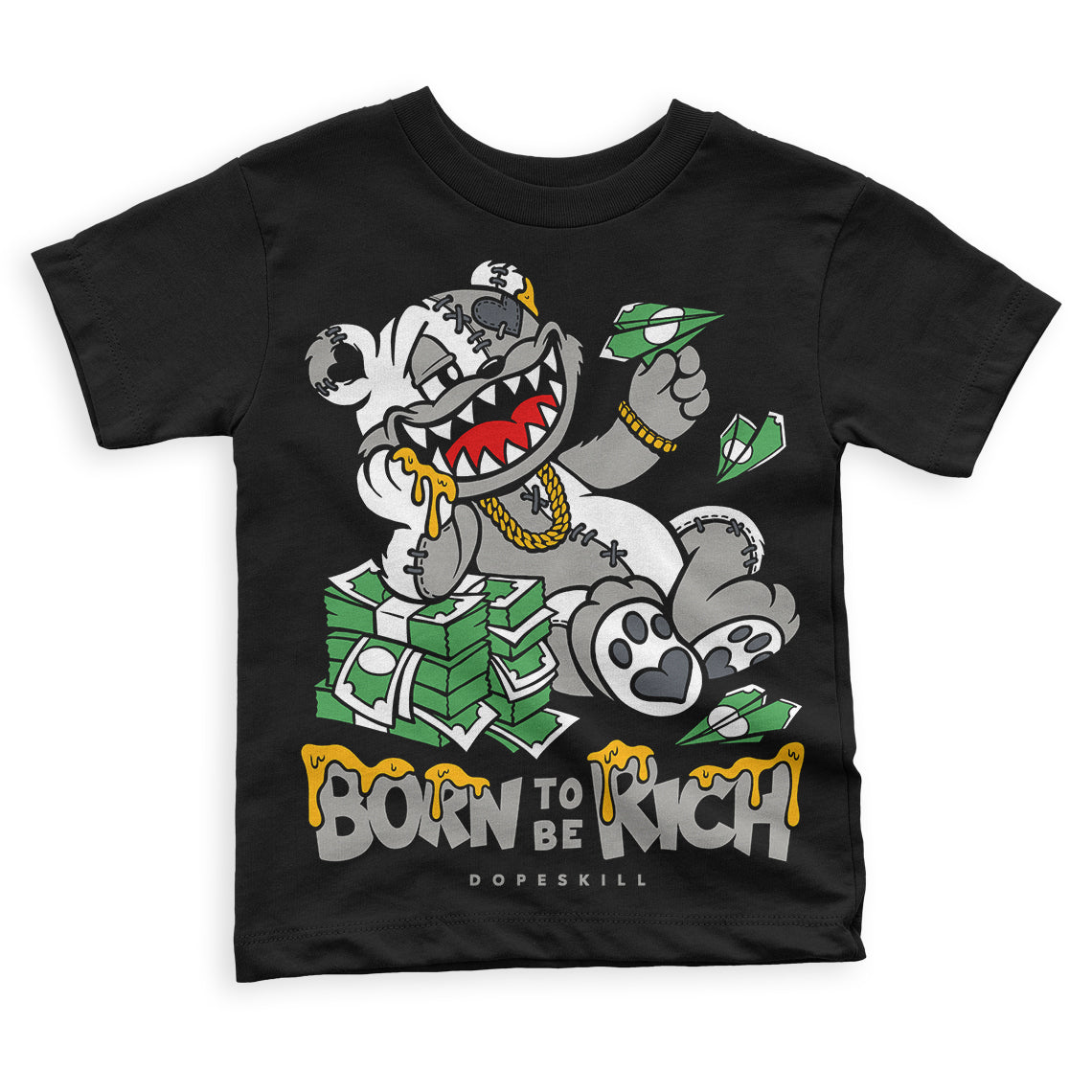Cool Grey 11s superstreetwear Toddler Kids T-shirt Born To Be Rich Graphic