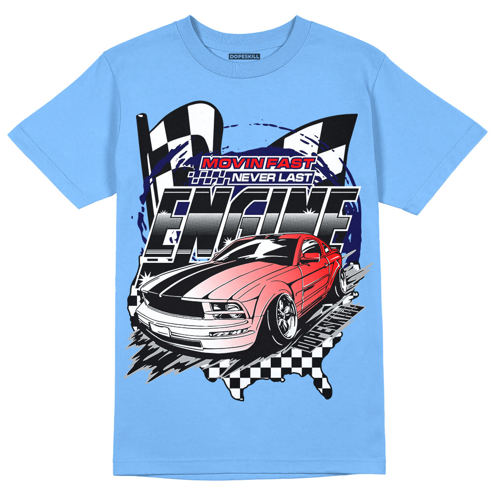 Powder Blue 9s superstreetwear Sky Blue T-shirt ENGINE Tshirt Graphic