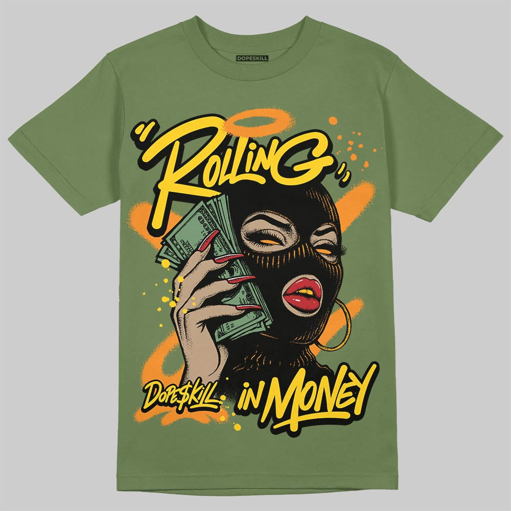 Olive Collection superstreetwear T-Shirt Rolling in Money Graphic