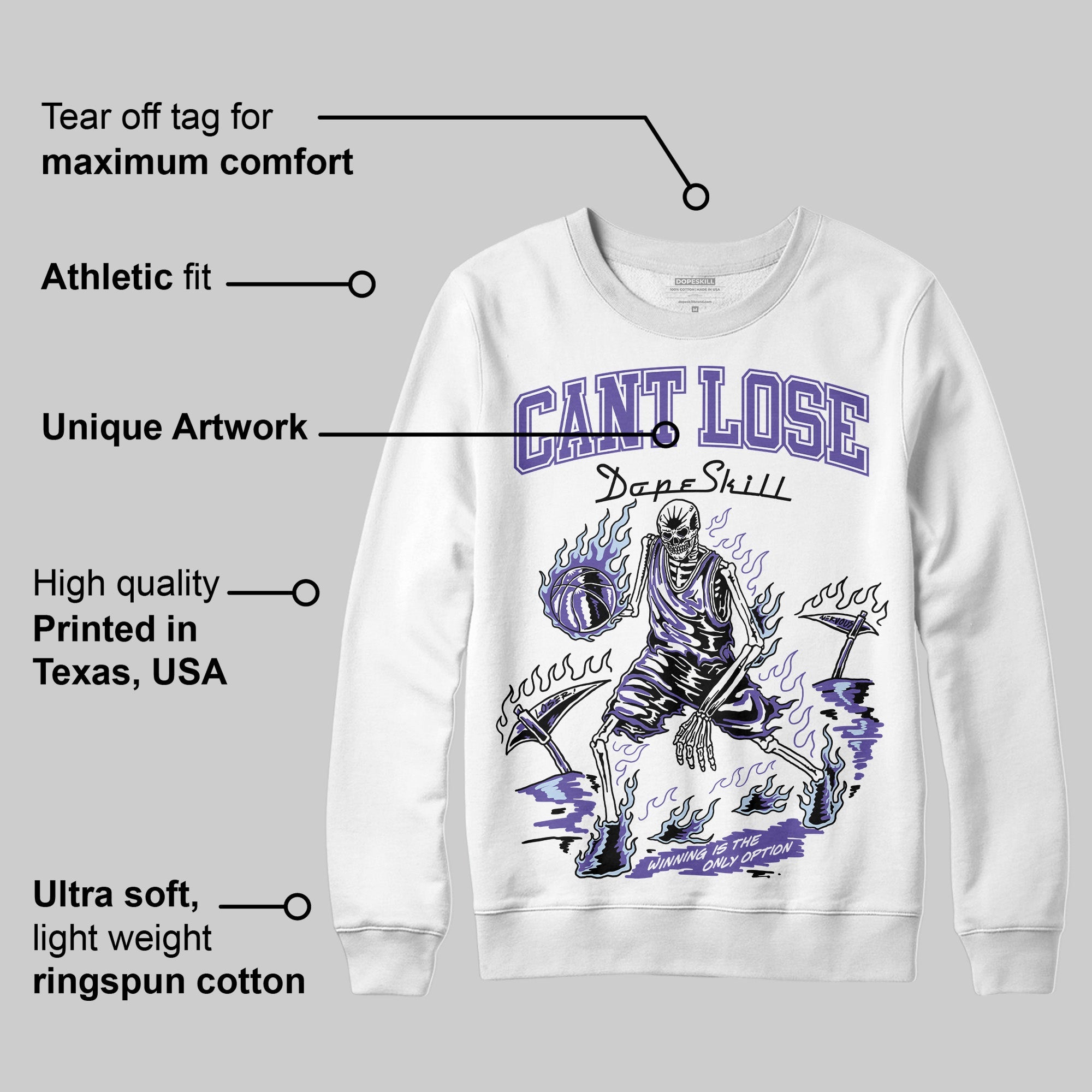 Grape 5s superstreetwear Sweatshirt Cant Lose Graphic