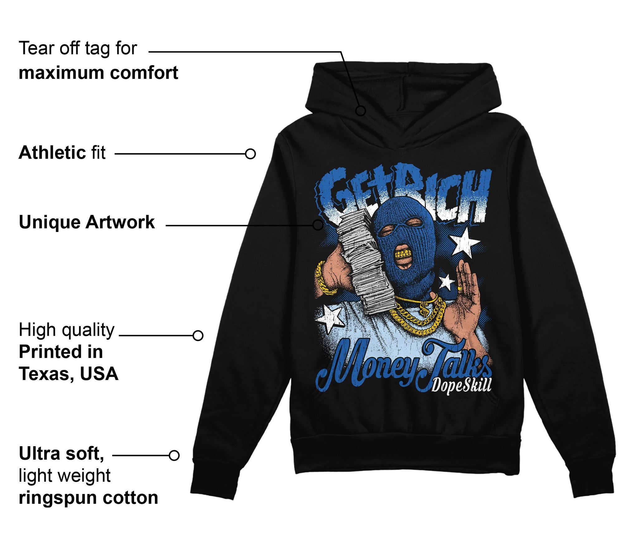 Space Jam 11s superstreetwear Hoodie Sweatshirt Get Rich Graphic