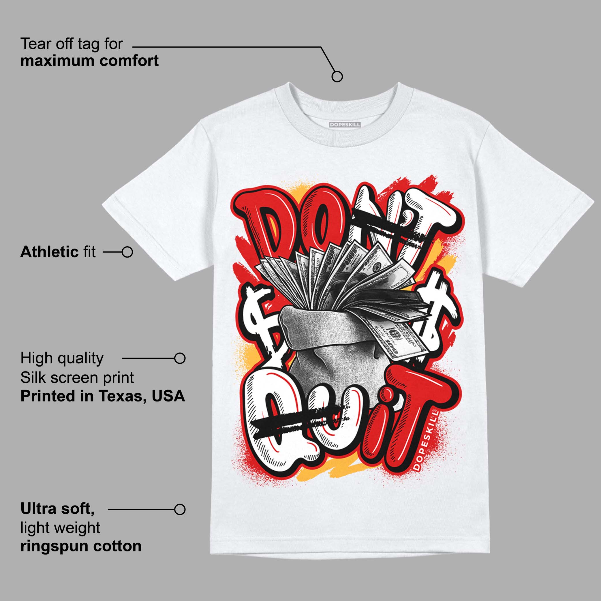 Dunk Low Gym Red superstreetwear T-Shirt Don't Quit Graphic