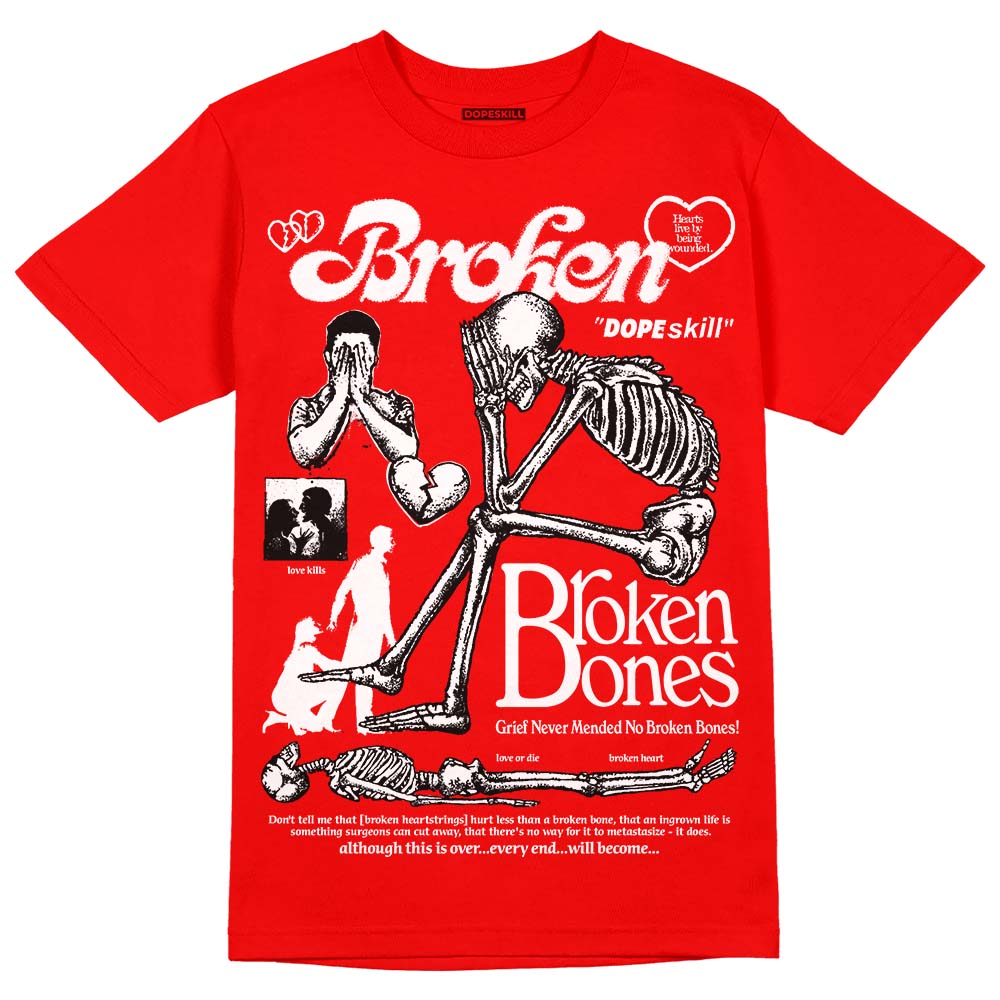 Red Collection superstreetwear Red T-shirt Broken Bones Graphic