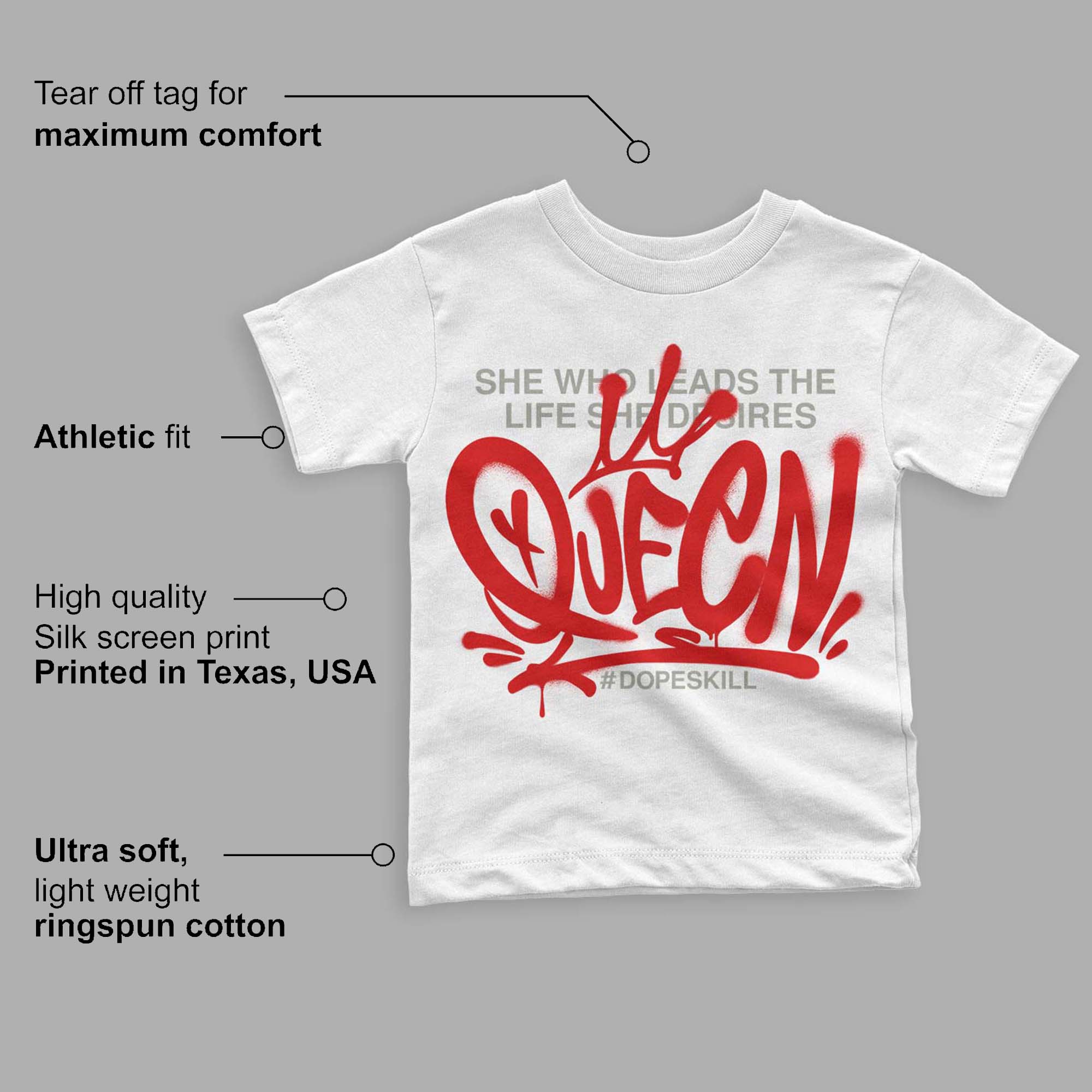 Fire Red 3s superstreetwear Toddler Kids T-shirt Queen Graphic