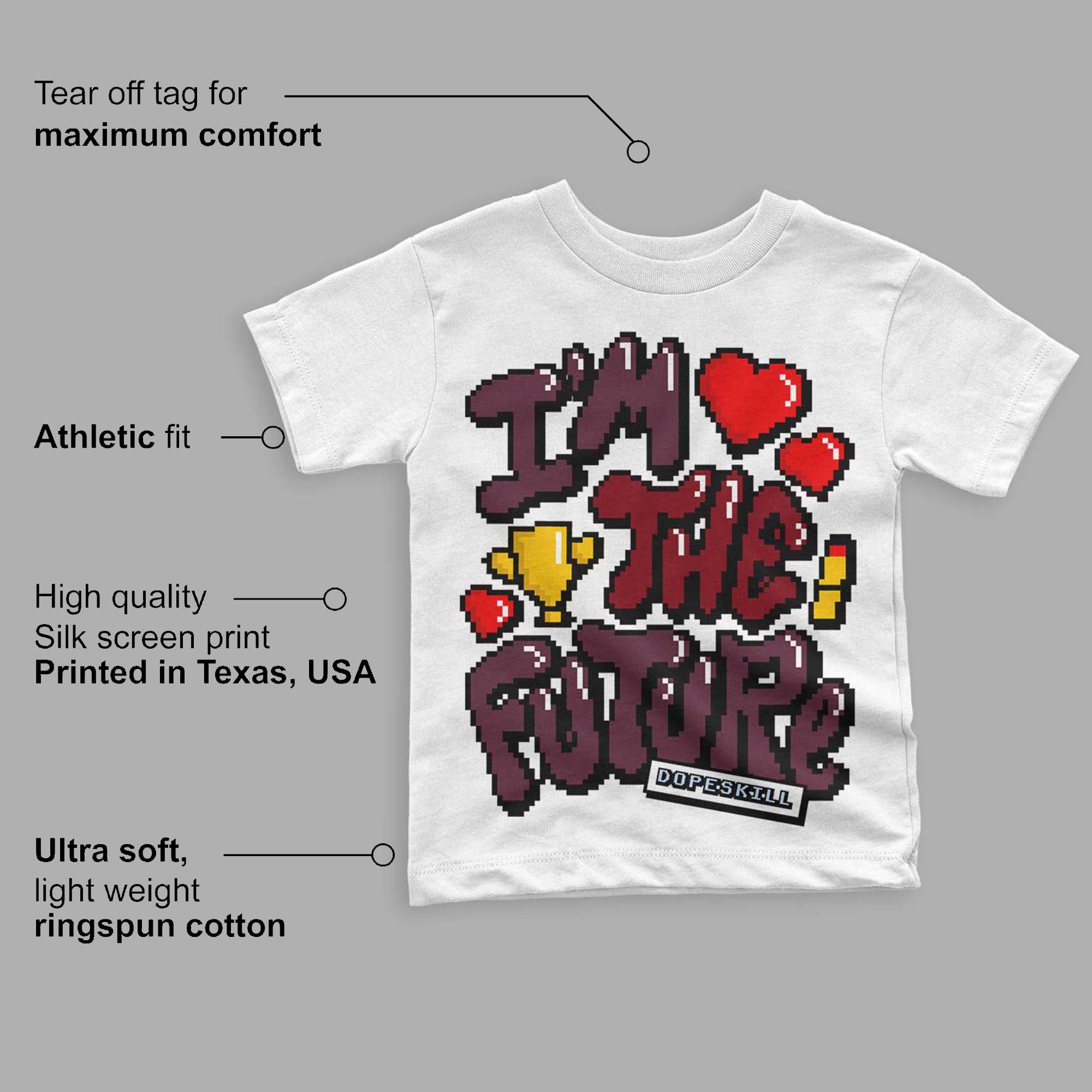 Burgundy 5s superstreetwear Toddler Kids T-shirt I'm The Future Graphic