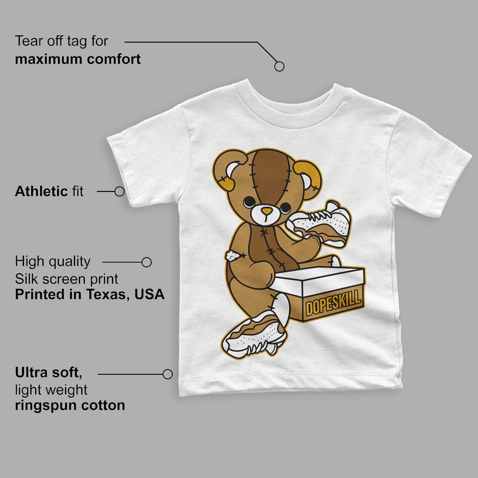 Wheat 13s superstreetwear Toddler Kids T-shirt Sneakerhead BEAR Graphic