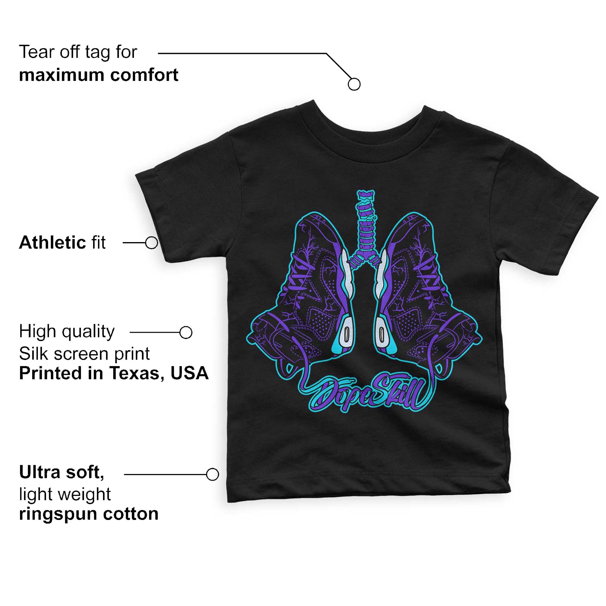 Aqua 6s superstreetwear Toddler Kids T-shirt Breathe Graphic