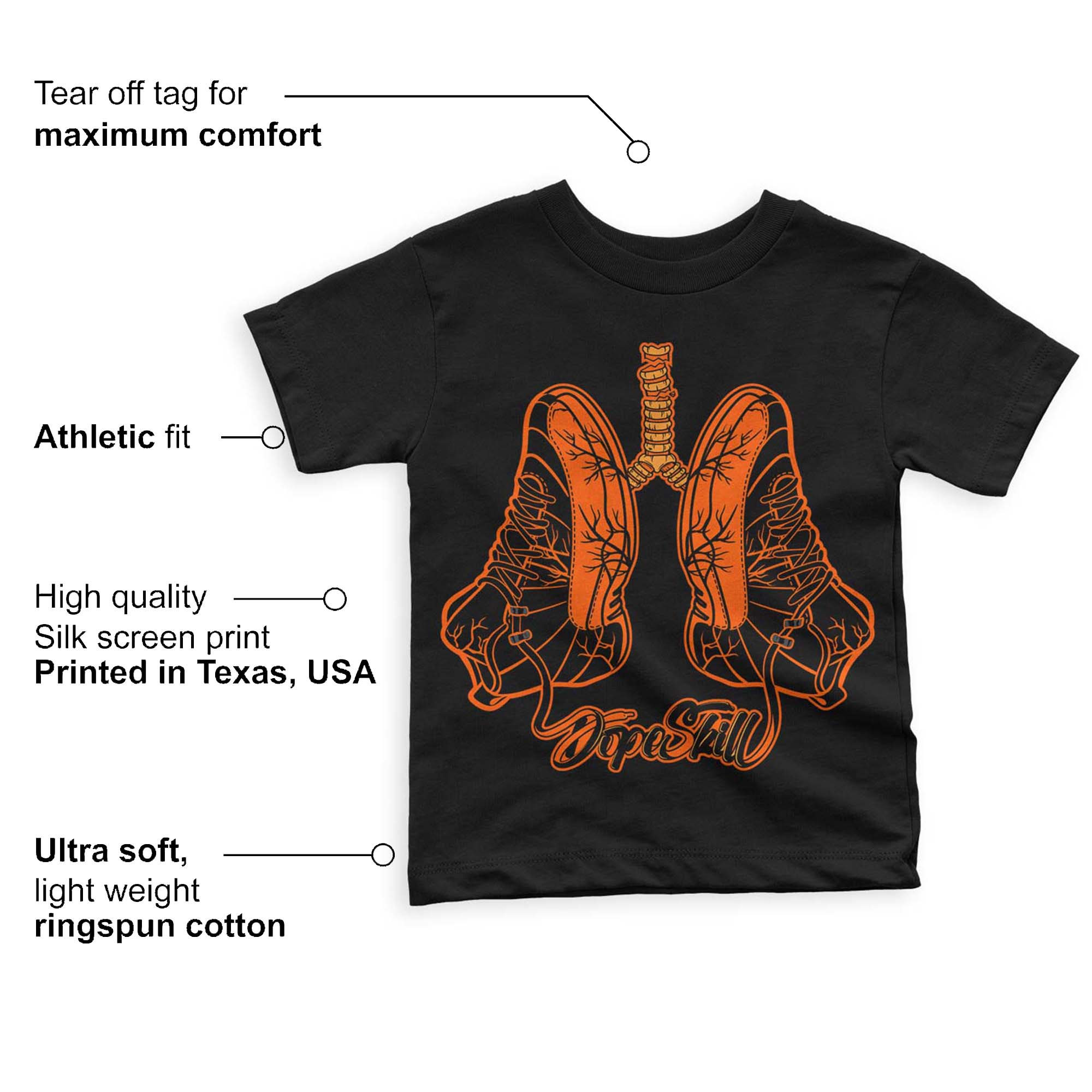 Brilliant Orange 12s superstreetwear Toddler Kids T-shirt Breathe Graphic