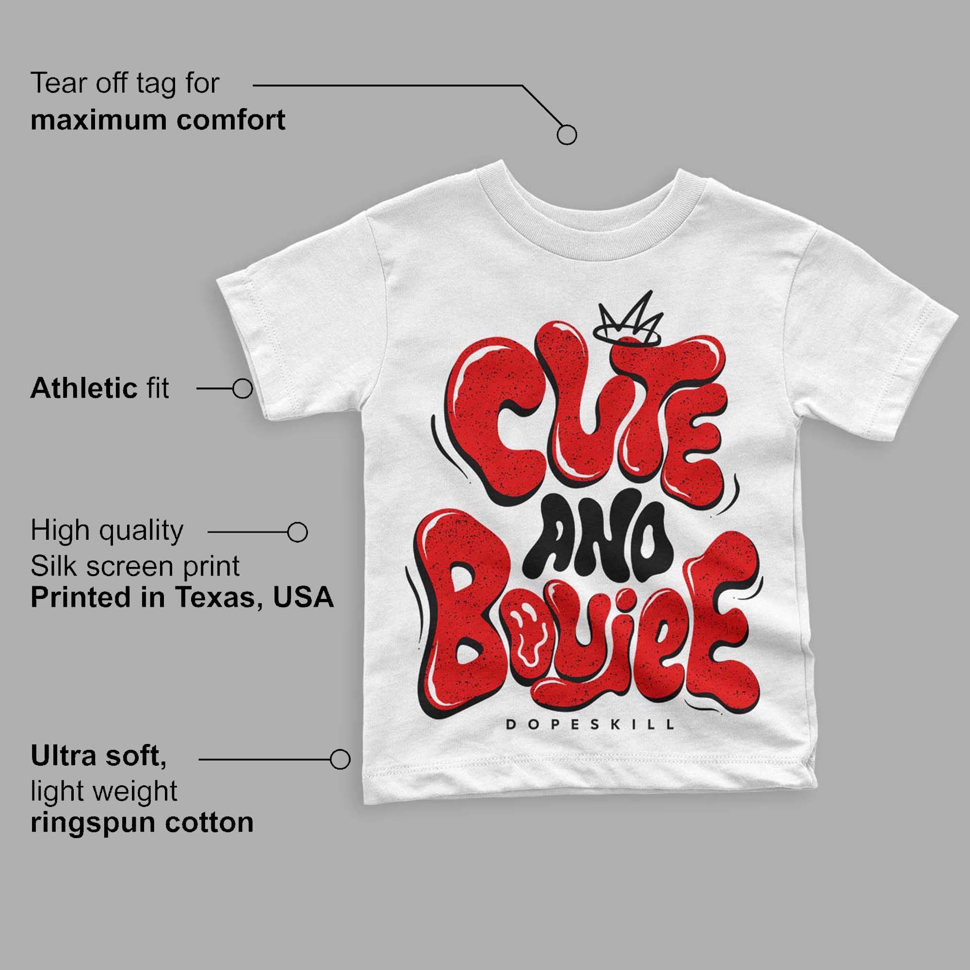 Red Cement 4S superstreetwear Toddler Kids T-shirt Cute and Boujee Graphic