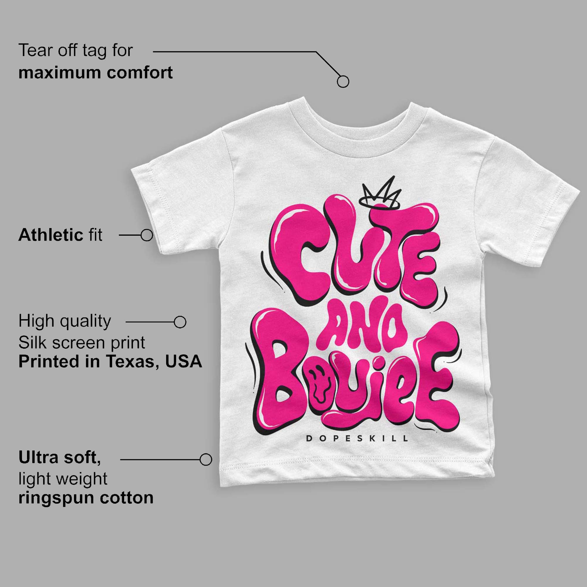 Fierce Pink 1s superstreetwear Toddler Kids T-shirt Cute and Boujee Graphic