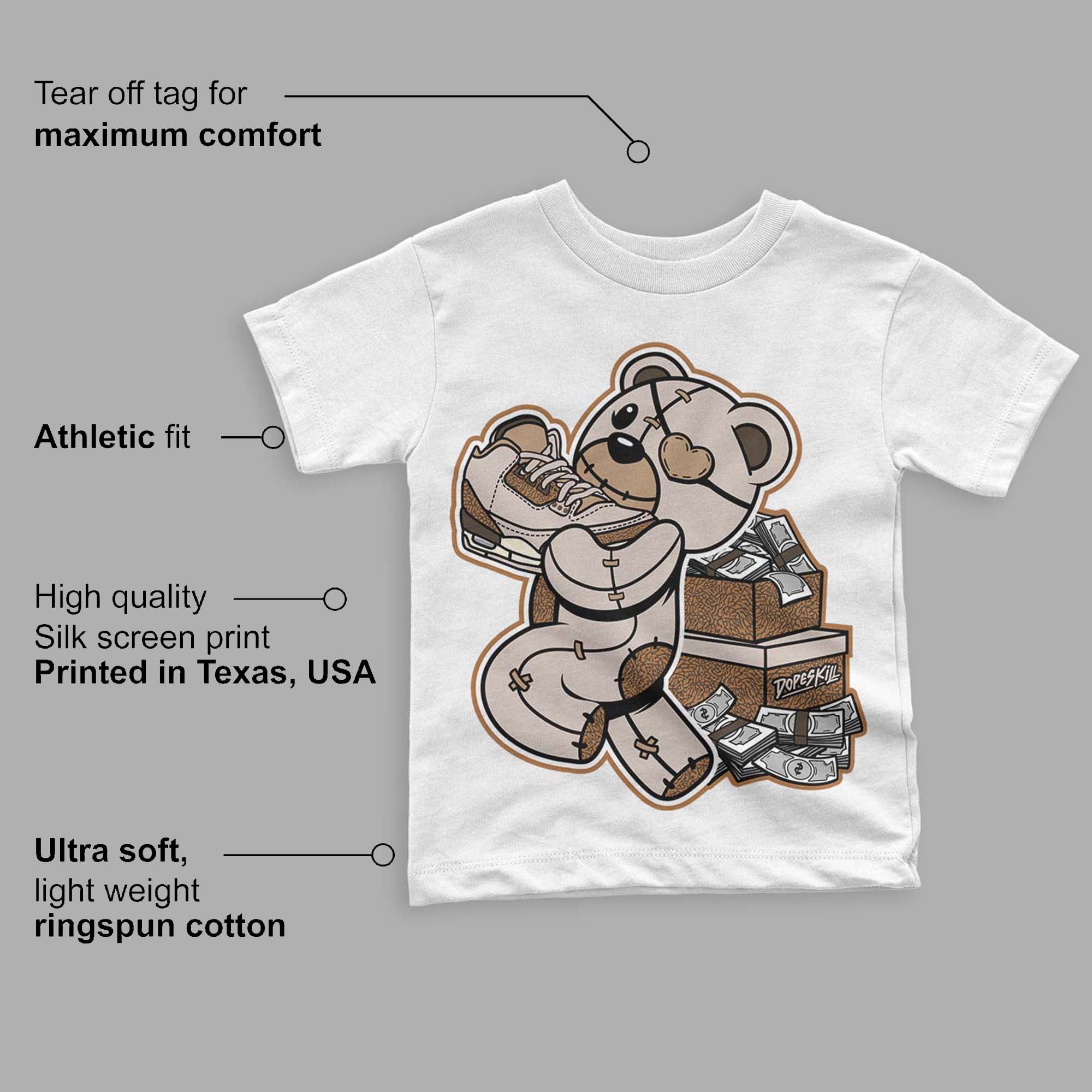 Palomino 3s superstreetwear Toddler Kids T-shirt Bear Steals Sneaker Graphic