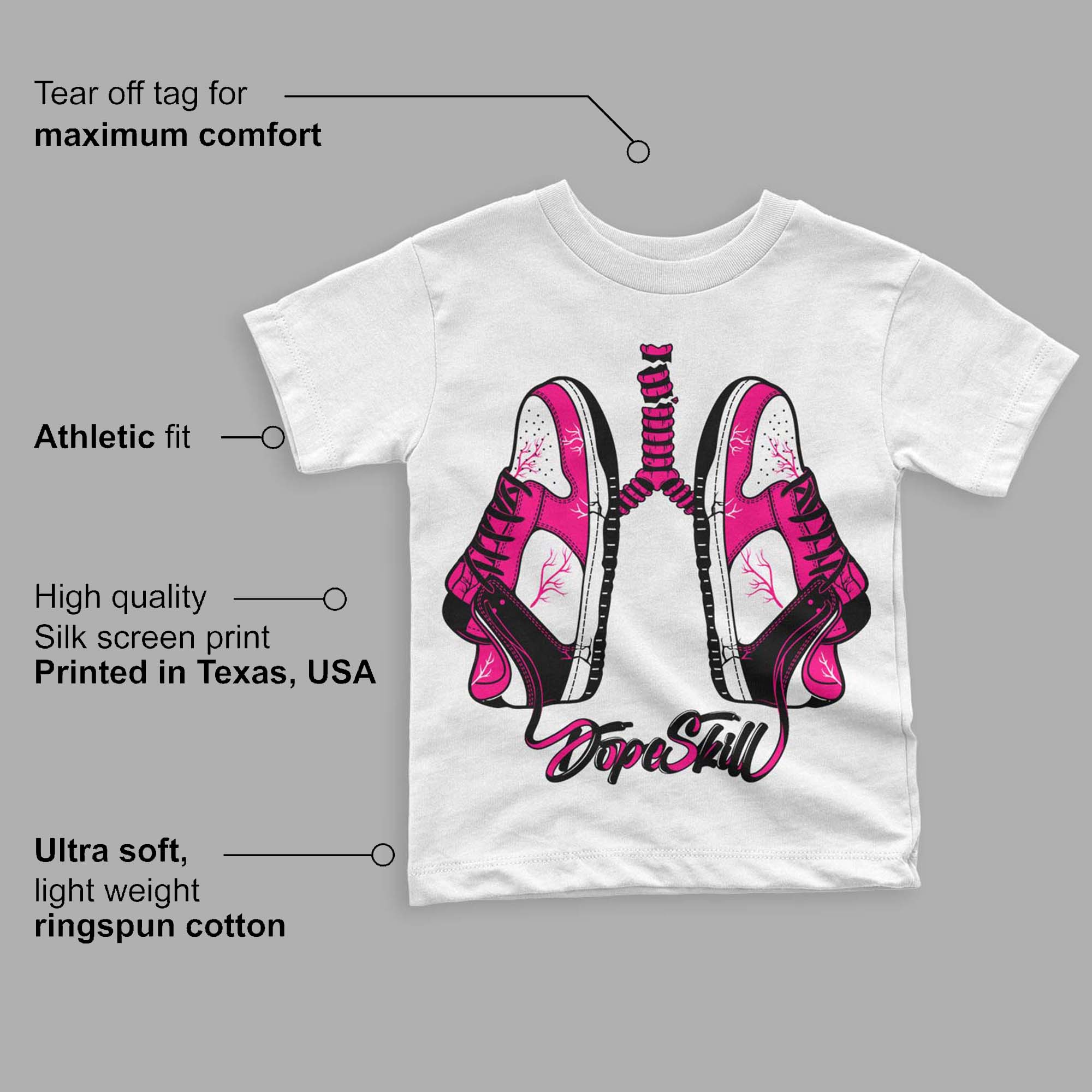 Fierce Pink 1s superstreetwear Toddler Kids T-shirt Breathe Graphic