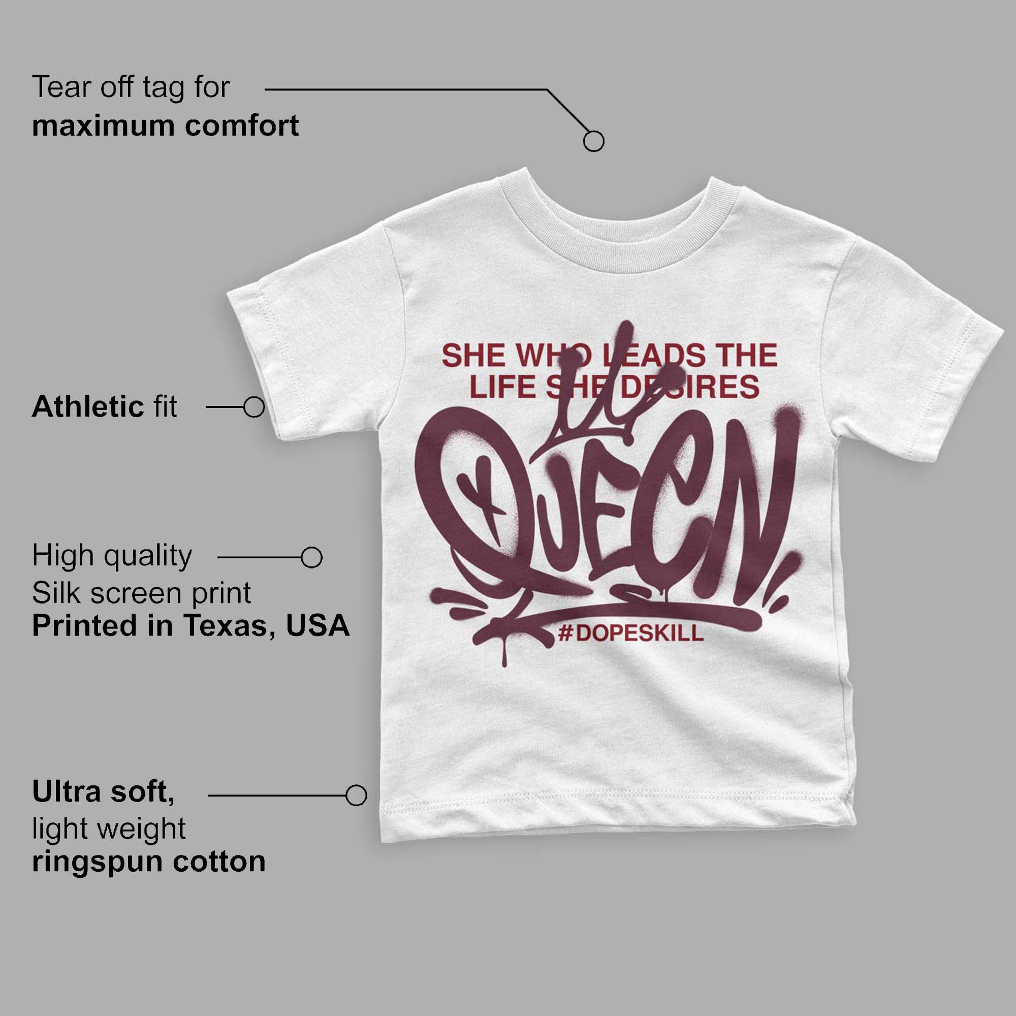 Burgundy 5s superstreetwear Toddler Kids T-shirt Queen Graphic