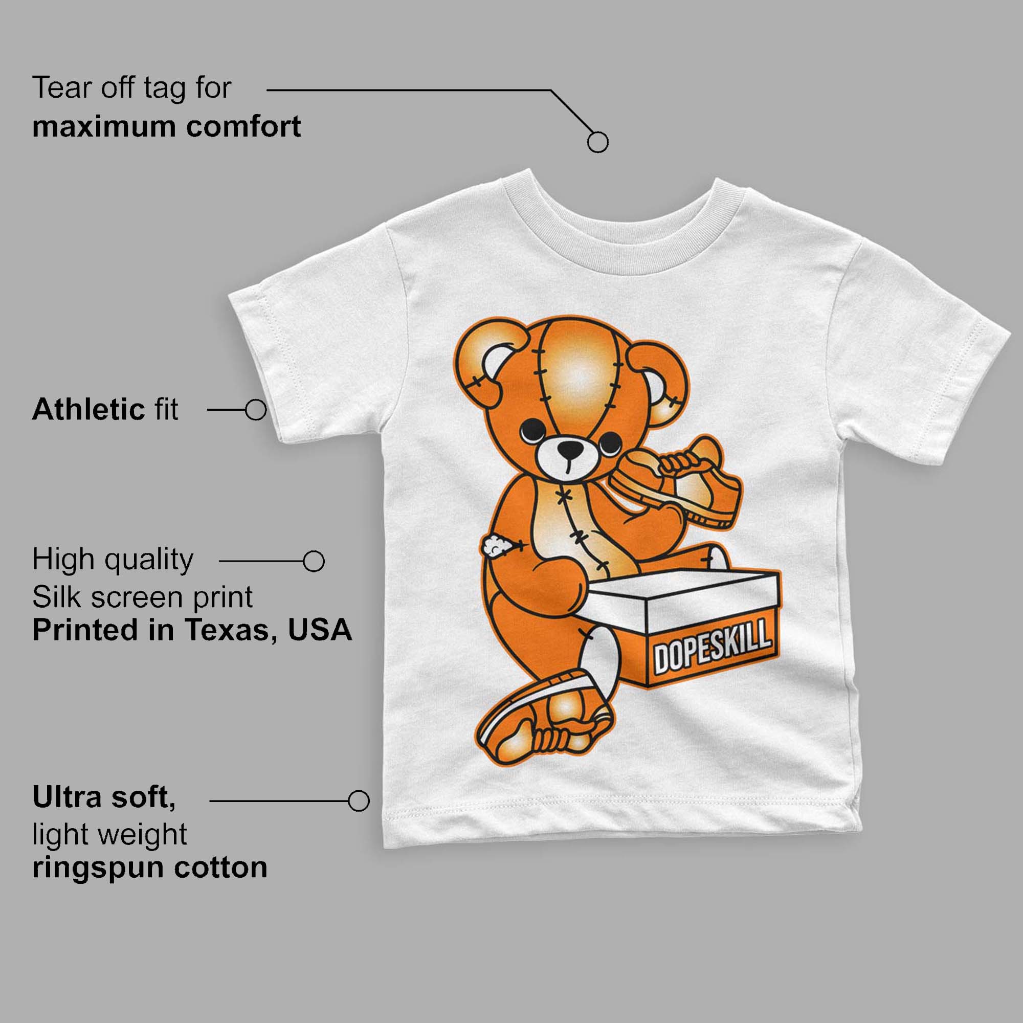 Dunk Low Magma Orange superstreetwear Toddler Kids T-shirt Sneakerhead BEAR Graphic