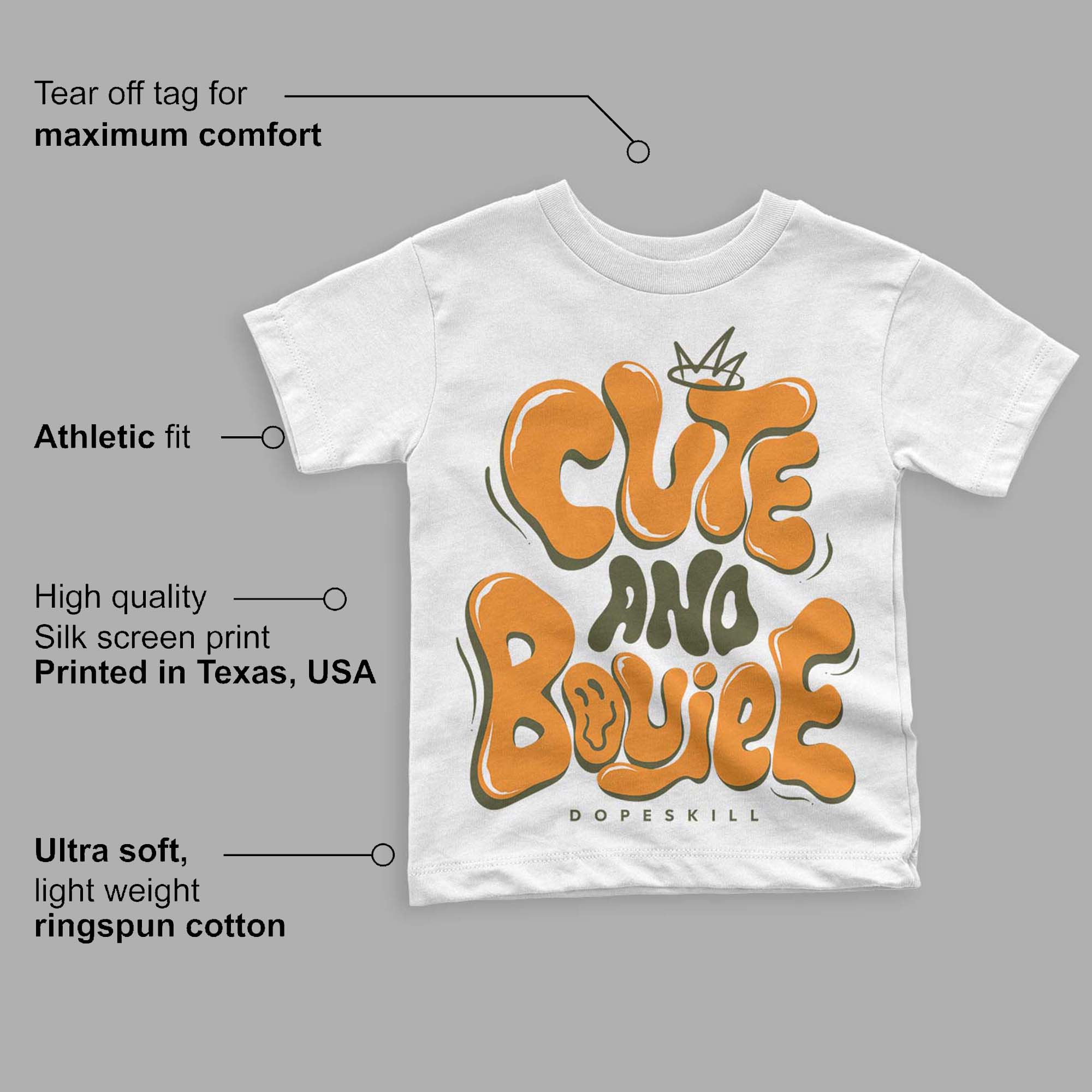 Olive 5s superstreetwear Toddler Kids T-shirt Cute and Boujee Graphic