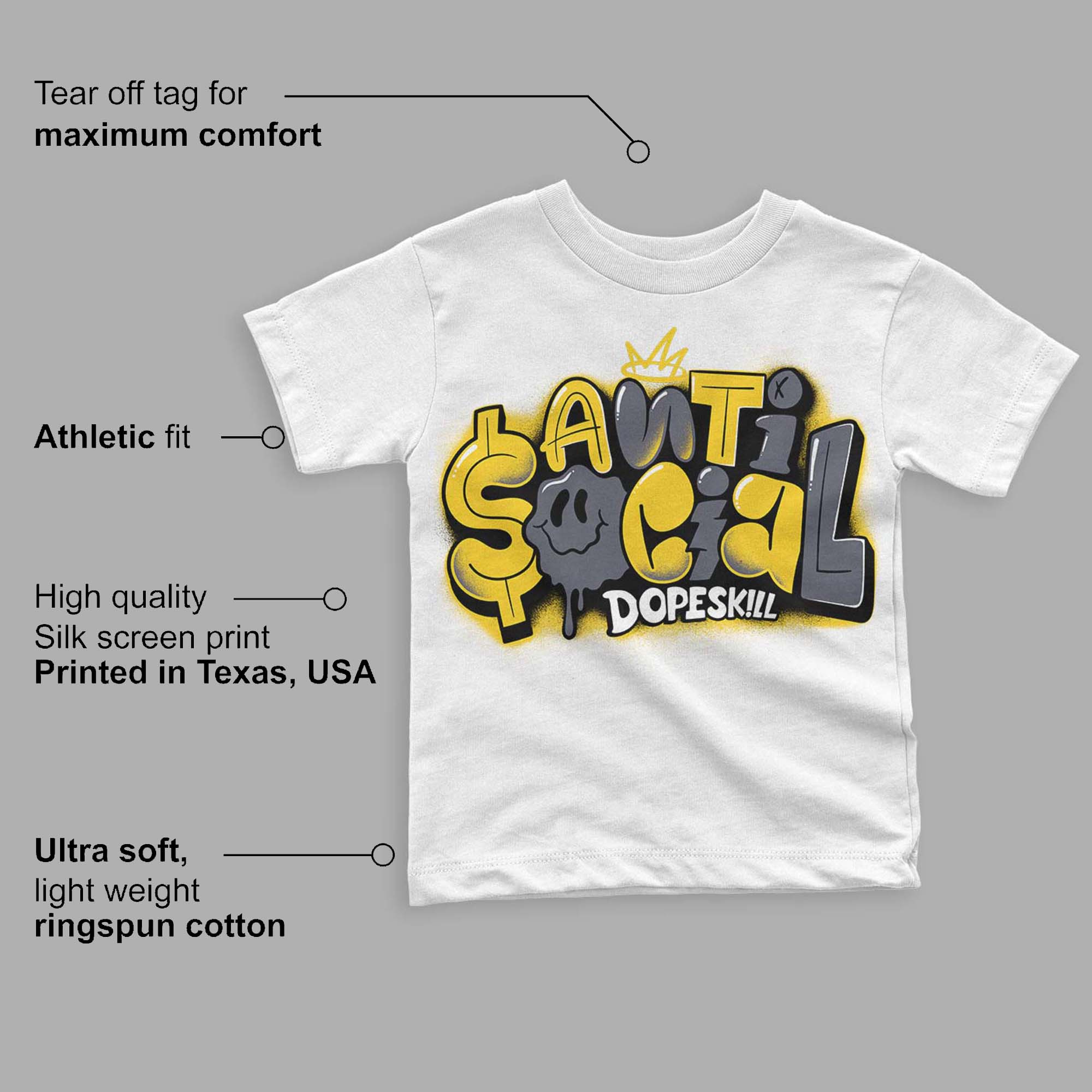 Lightning 4s superstreetwear Toddler Kids T-shirt Anti Social Graphic