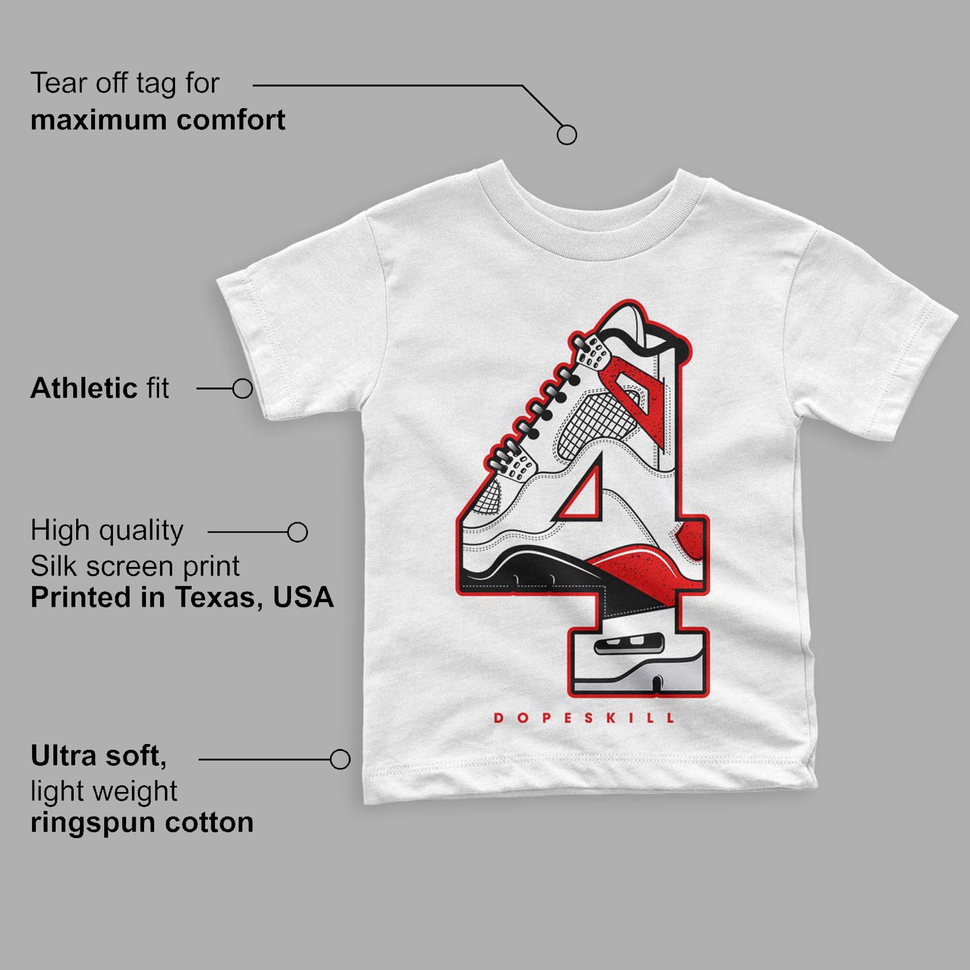 Red Cement 4S superstreetwear Toddler Kids T-shirt No.4 Graphic