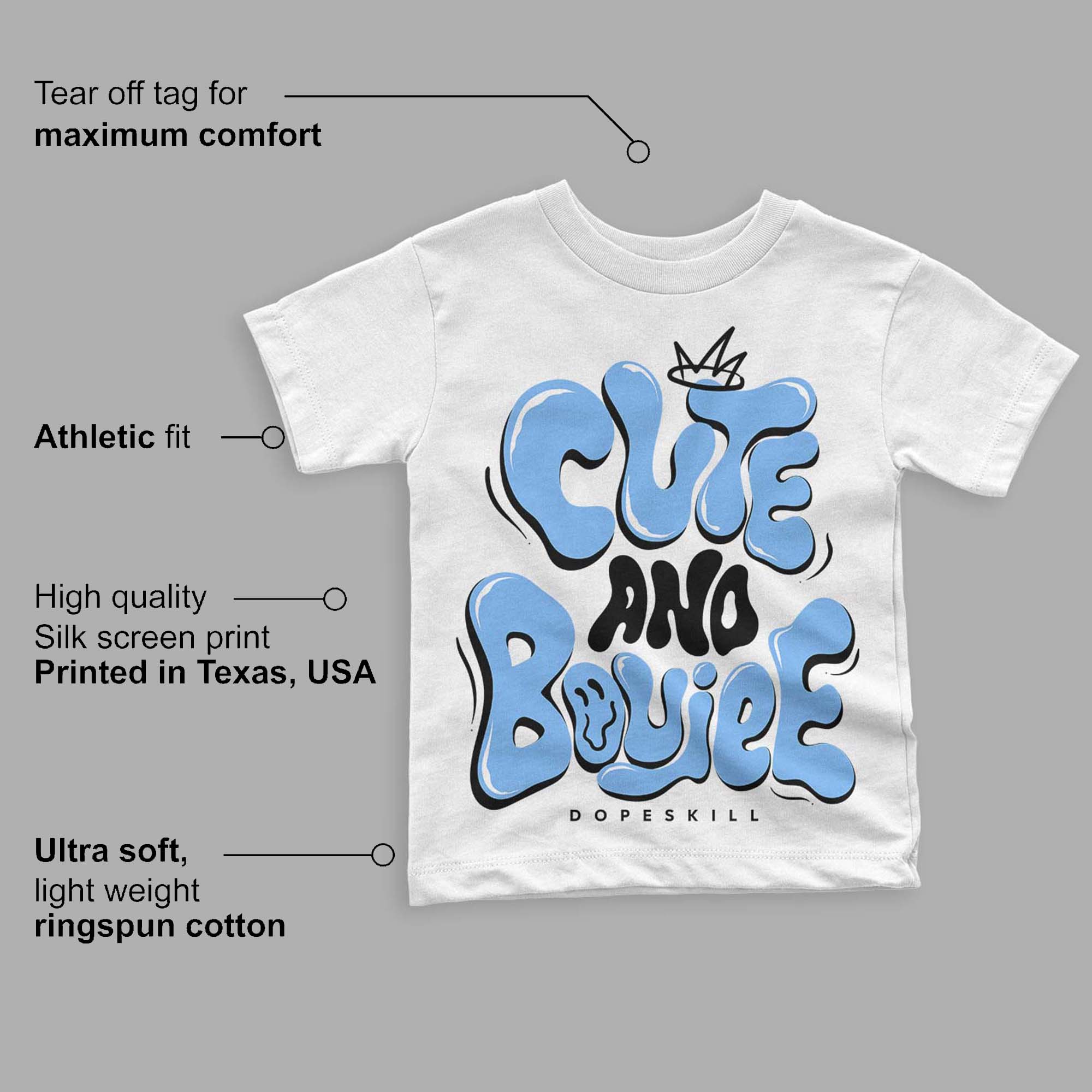 Powder Blue 9s superstreetwear Toddler Kids T-shirt Cute and Boujee Graphic