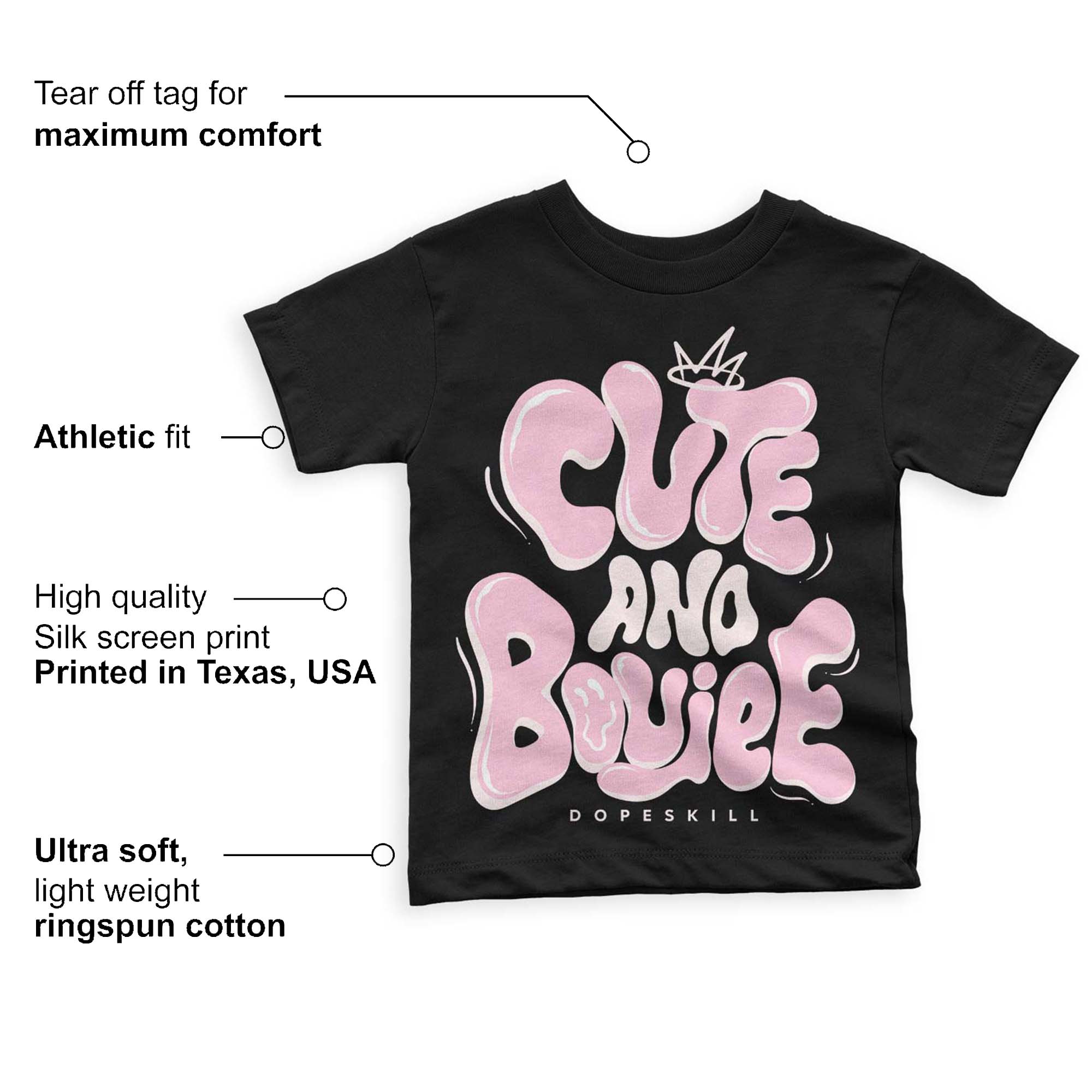 Dunk Low Pink Foam superstreetwear Toddler Kids T-shirt Cute and Boujee Graphic