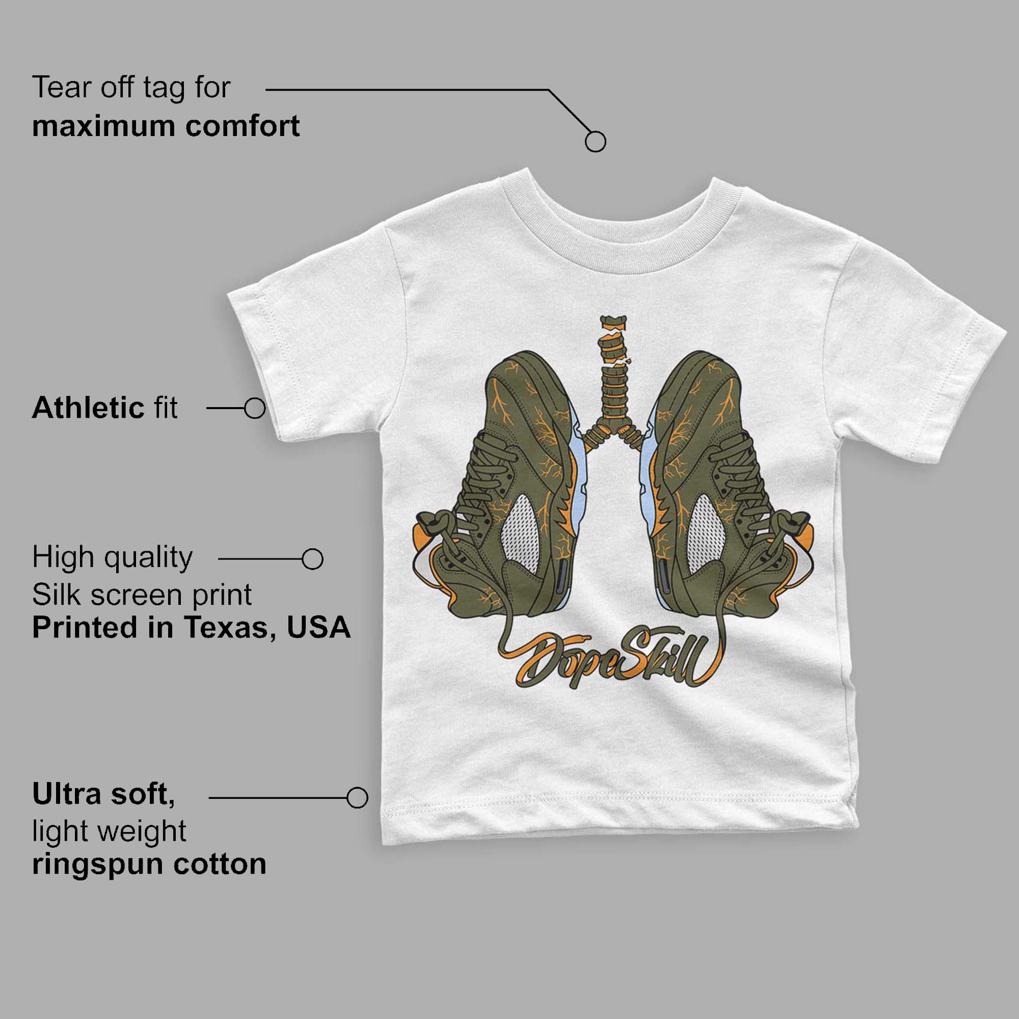 Olive 5s superstreetwear Toddler Kids T-shirt Breathe Graphic