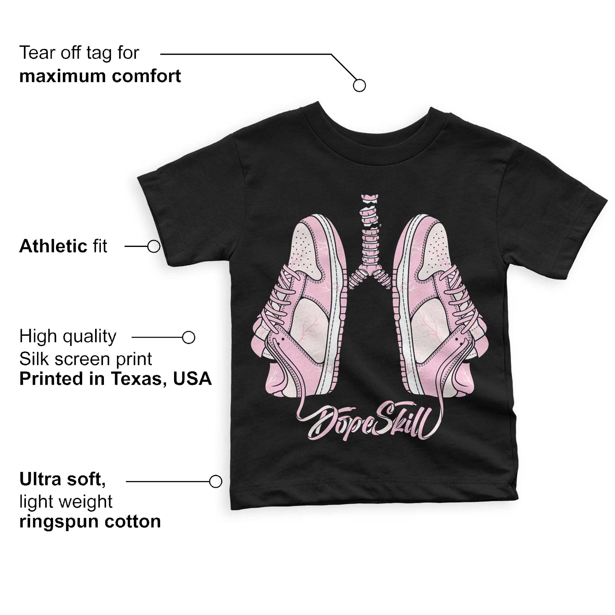 Dunk Low Pink Foam superstreetwear Toddler Kids T-shirt Breathe Graphic